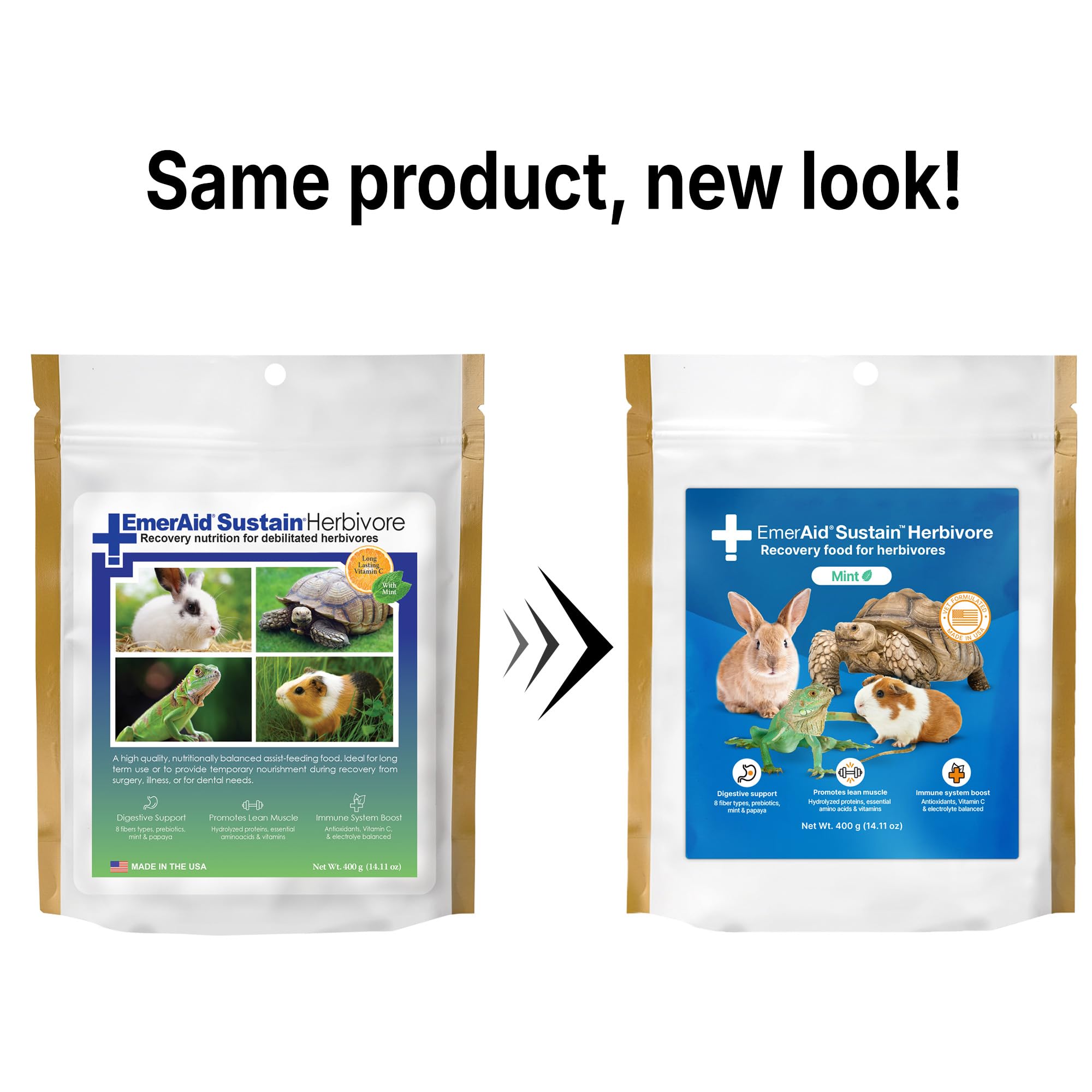 EMERAID Sustain Life Saving Nutrition for Herbivores, Made with Non-GMO and Human Grade Ingredients, 400g Ba