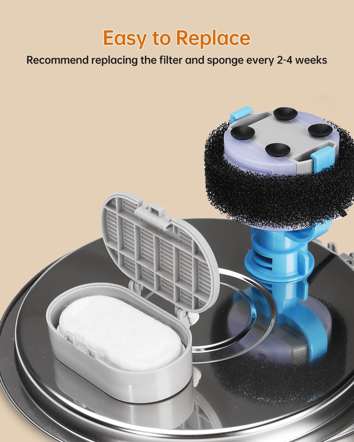 Cat Water Fountain Filter, Filters Replacement For 108Oz/3.2L&67Oz/2L&135Oz/4L Stainless Steel Pet Water Drinking Fountain, Dog