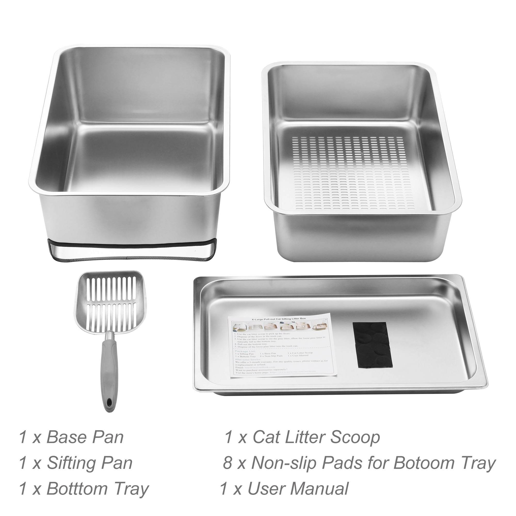 Sorstrem 8 Pull-Out Sifting Cat Litter Box, Anti-Splash & Odor Control