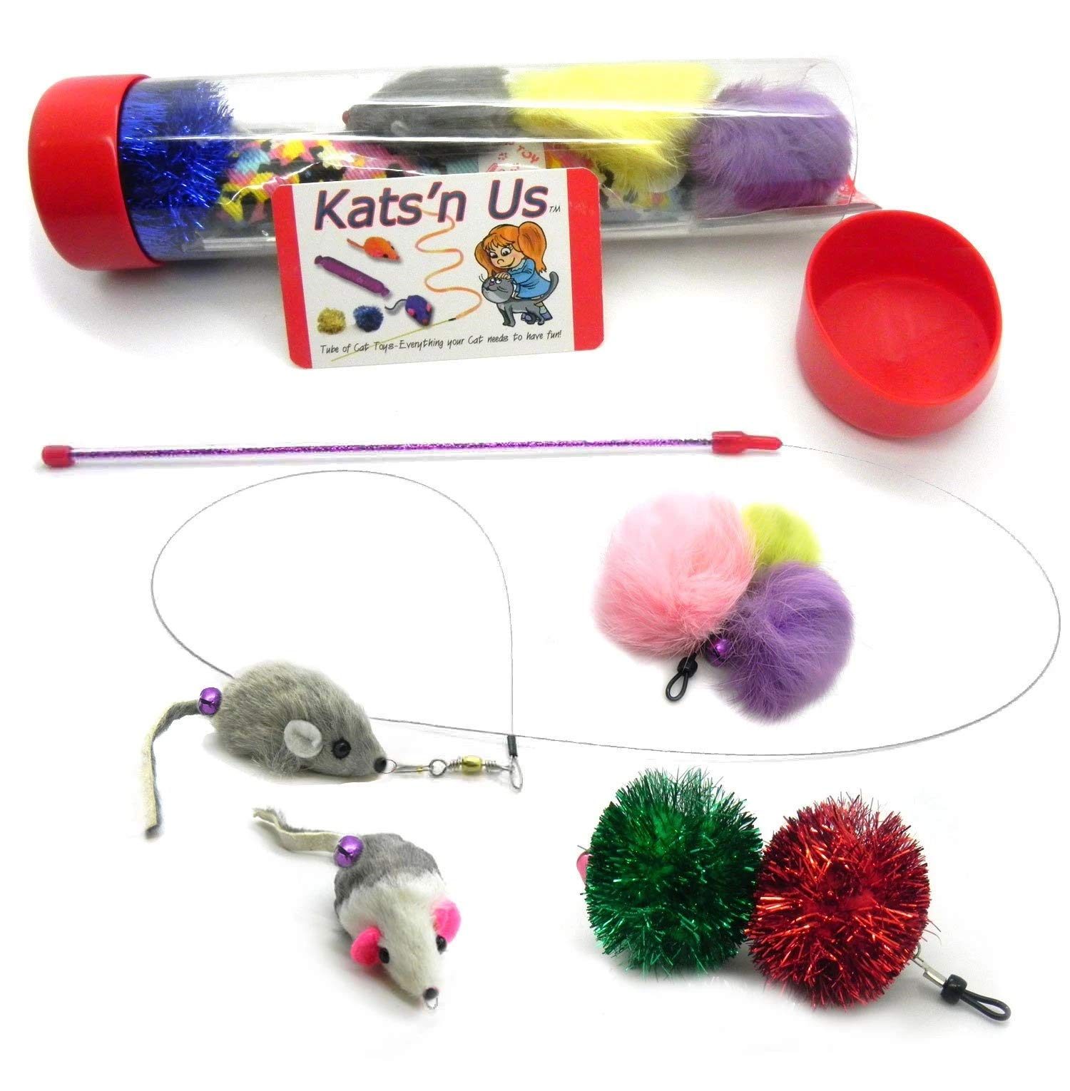 Mouse Teaser Wand Toy & Accessory Refill Kit