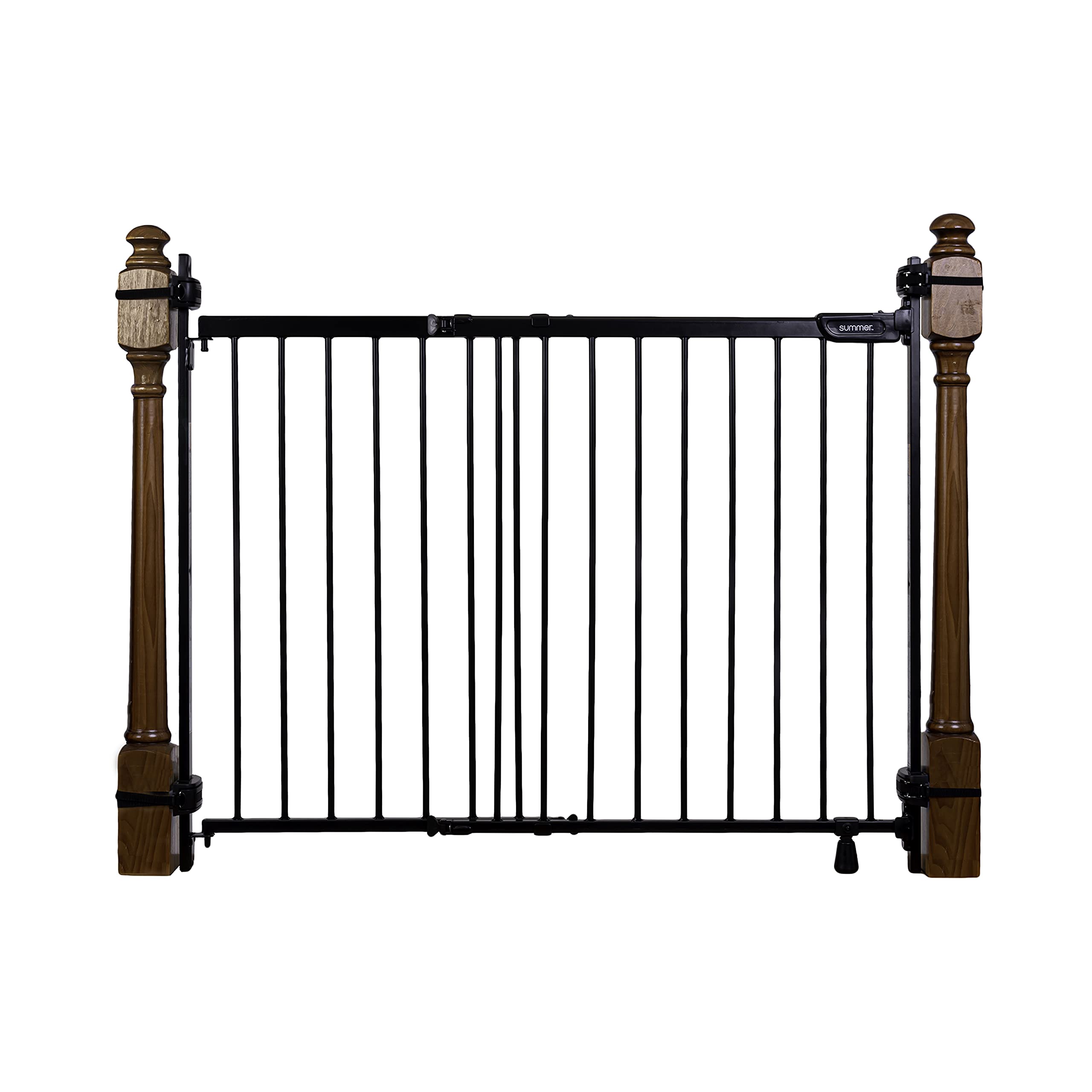 Summer Infant Metal Banister & Stair Safety Baby Gate, 31'-46' Wide, 32.5' Tall, Banister & Wall Mount, Black