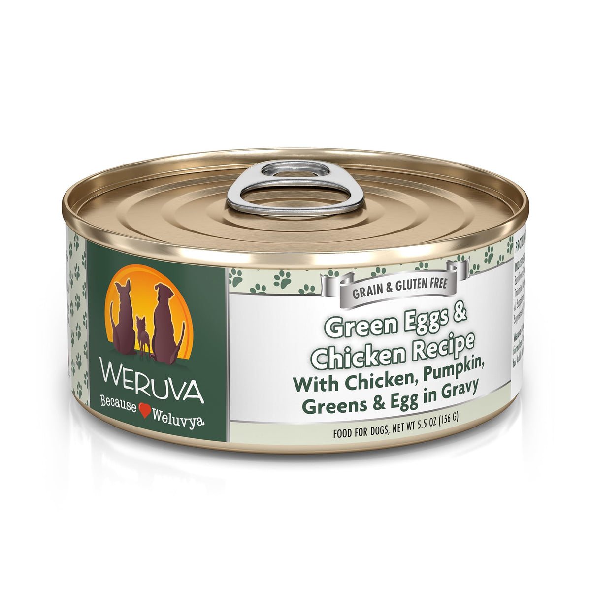 Weruva Classic Dog Food, Green Eggs & Chicken With Chicken Breast & Pumpkin In Gravy, 5.5Oz Can (Pack Of 24)