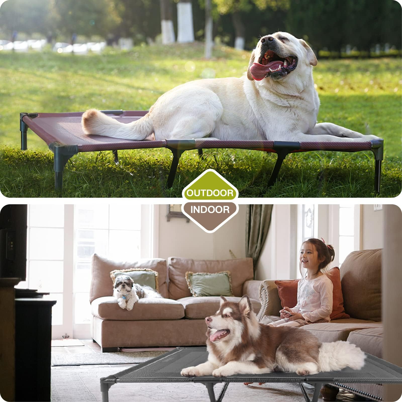 suddus Elevated Dog Bed Waterproof Outdoor, Portable Raised Dog Bed, Dog Bed Off The Floor, Dog Bed Easy Clean Indoor or Outdoor
