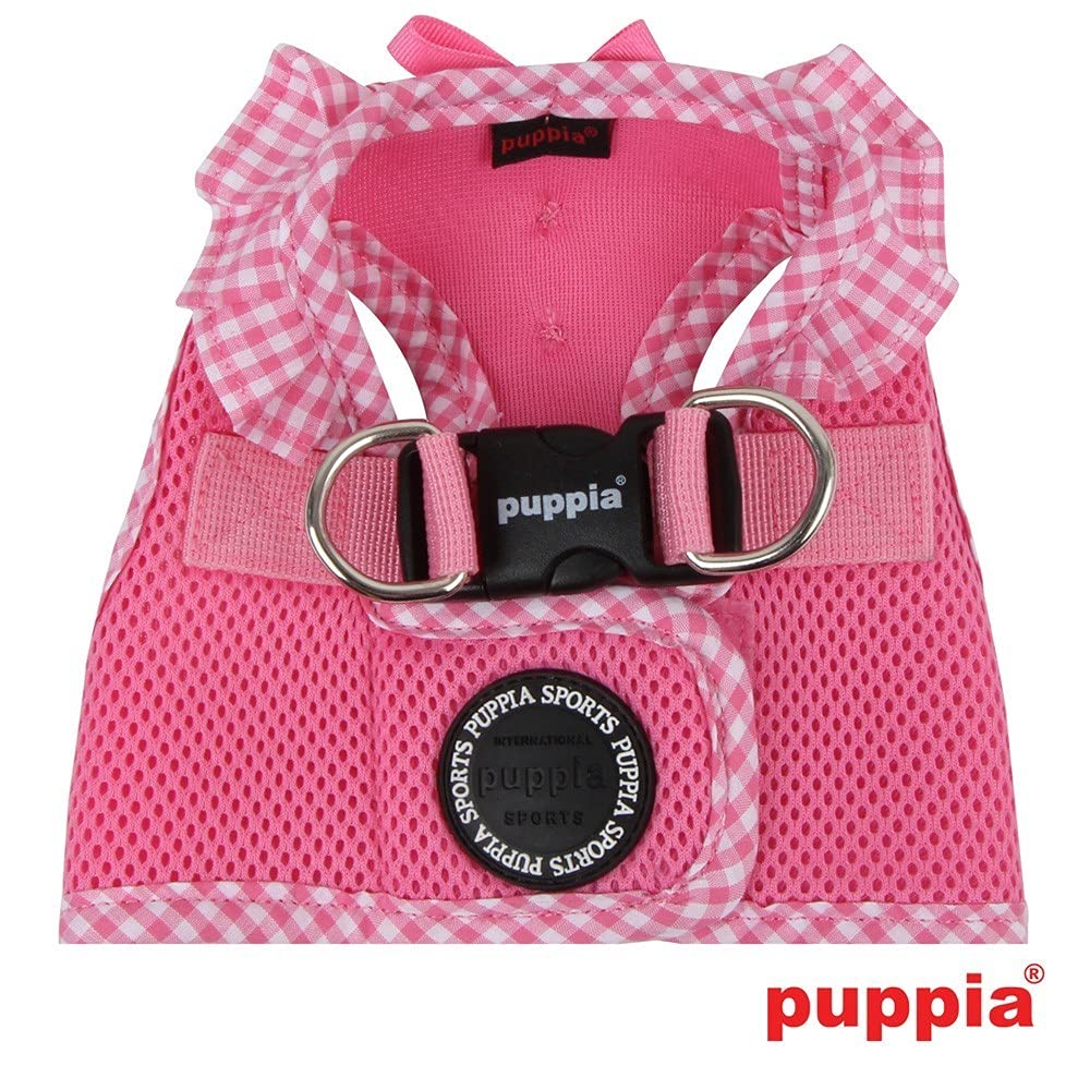 Puppia Vivien Vest Dog Harness Step-In All Season Mesh Cute No Pull No Choke Walking Training For Small Dog, Pink, Medium