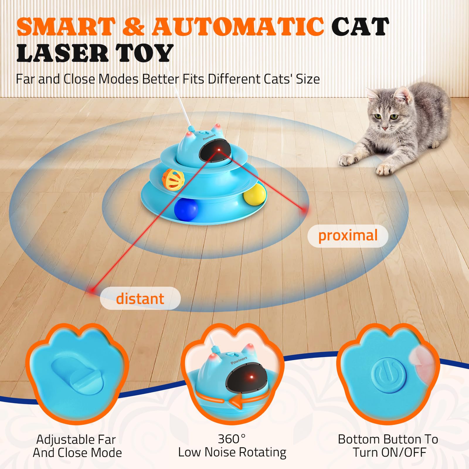 Interactive Cat Toy: 5 In 1 Automatic Cat Toy For Indoor Cats, Usb Rechargeable Hide And Seek Toy With Pvc Cover, Rotating Feath