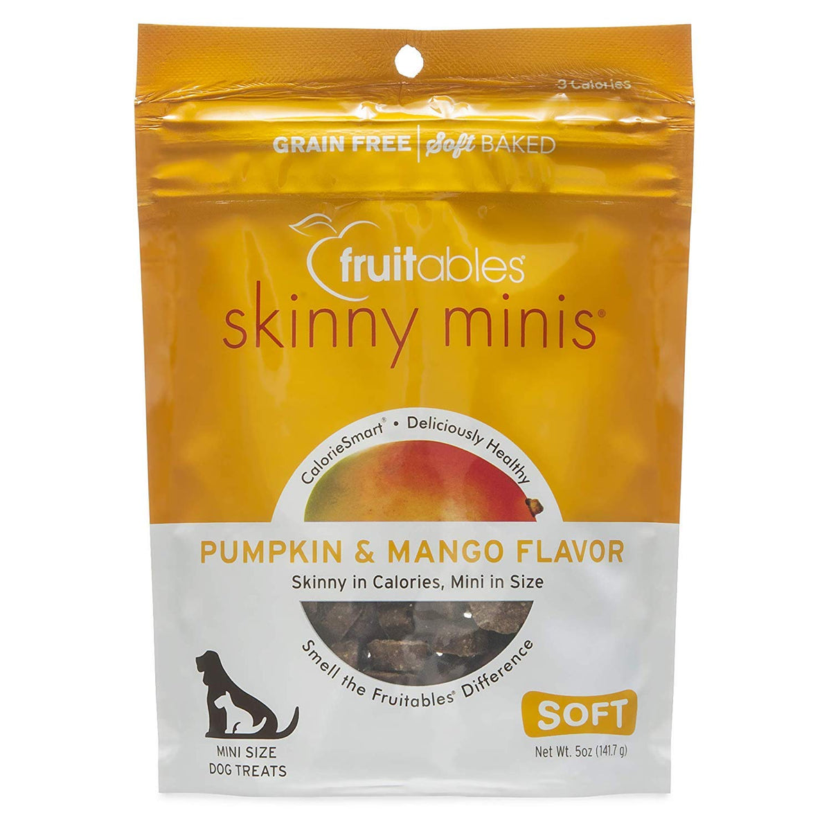 Fruitables Pumpkin & Mango Crunchy Dog Treats, 1-7-Ounce Pouch