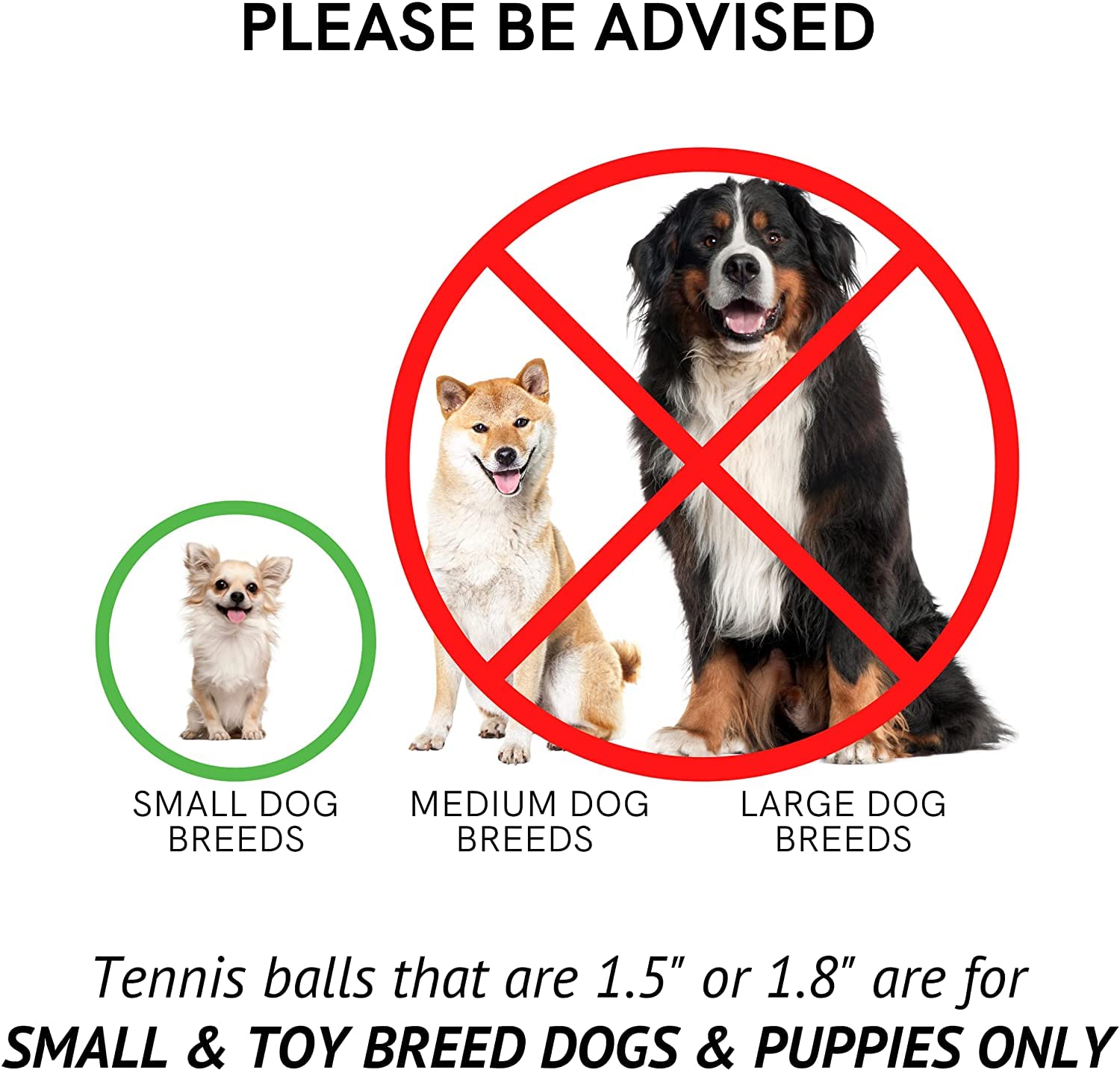 Midlee X-Small Dog Tennis Balls 1.5' Pack Of 12 (Solid, 1.5 Inch)