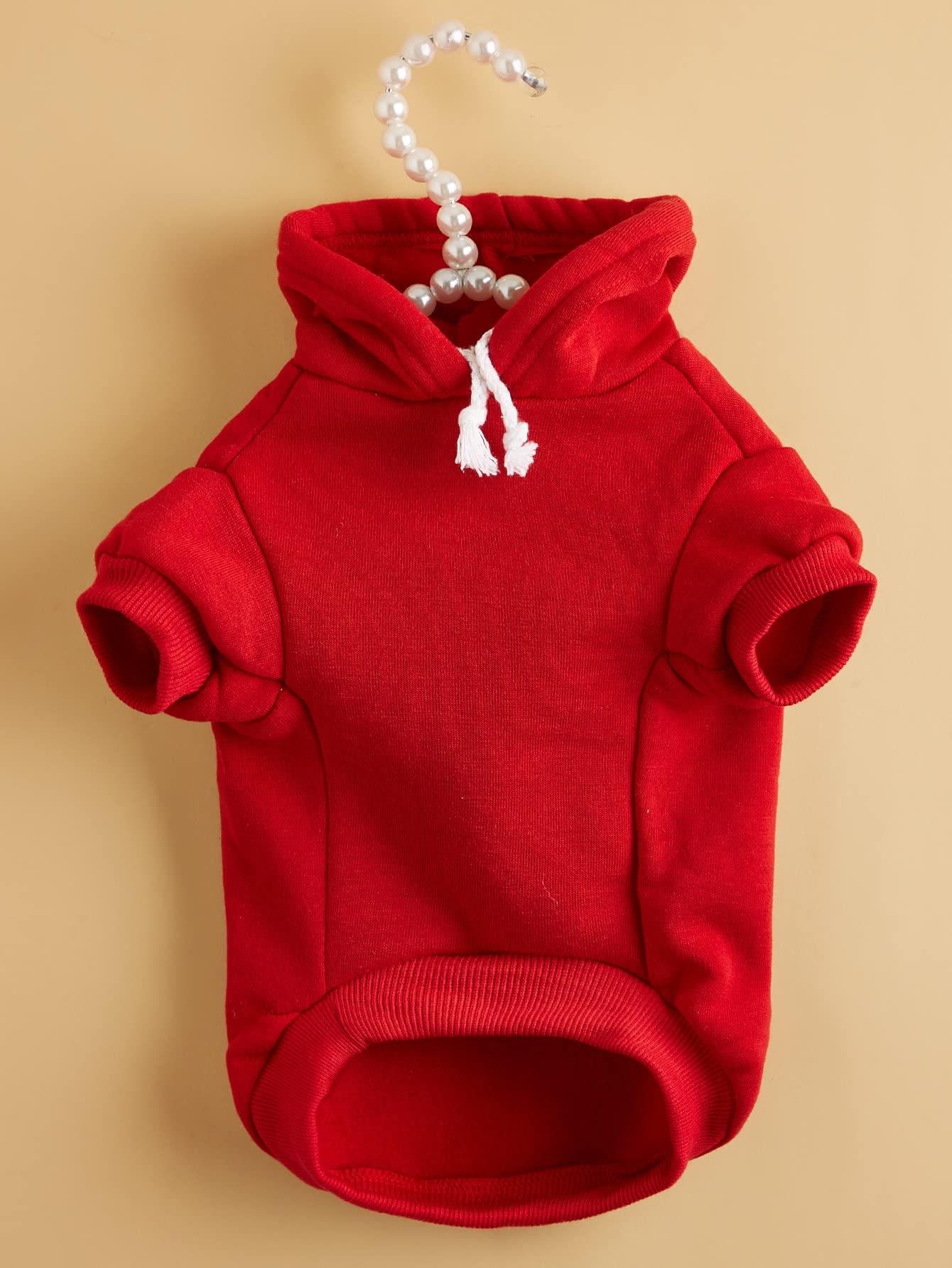 Qwinee Basic Dog Hoodie, Dog Warm Jacket, Cat Apparel, Dog Shirt, Dog Clothes For Puppy Kitten Small Medium Dogs Cats Red Xl