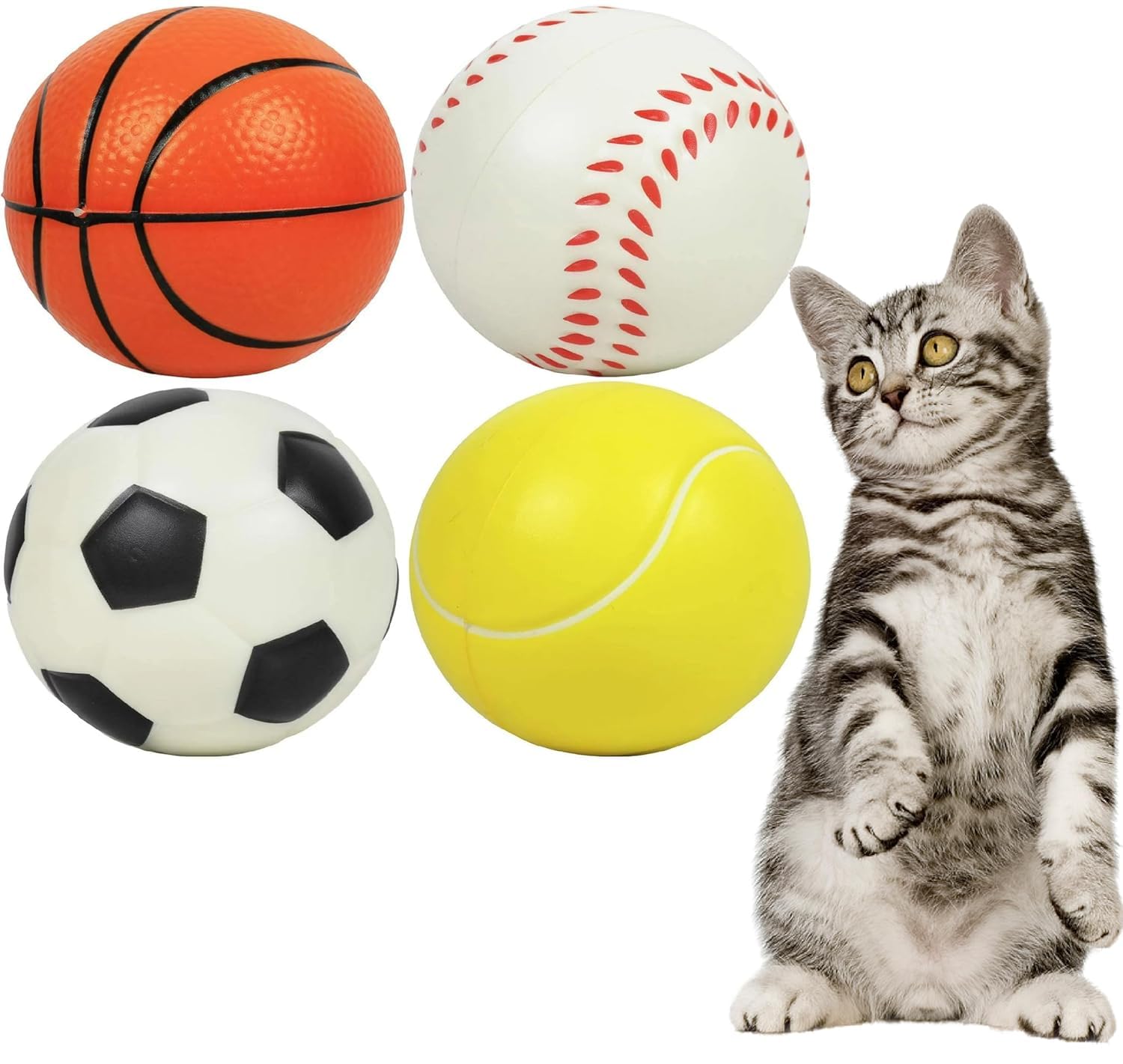 Cozy Puppies Foam Soccer Ball Cat Toys  Interactive And Colorful Toy, Fun For Cats And Kittens To Bat And Chase, Keep Cats Ente
