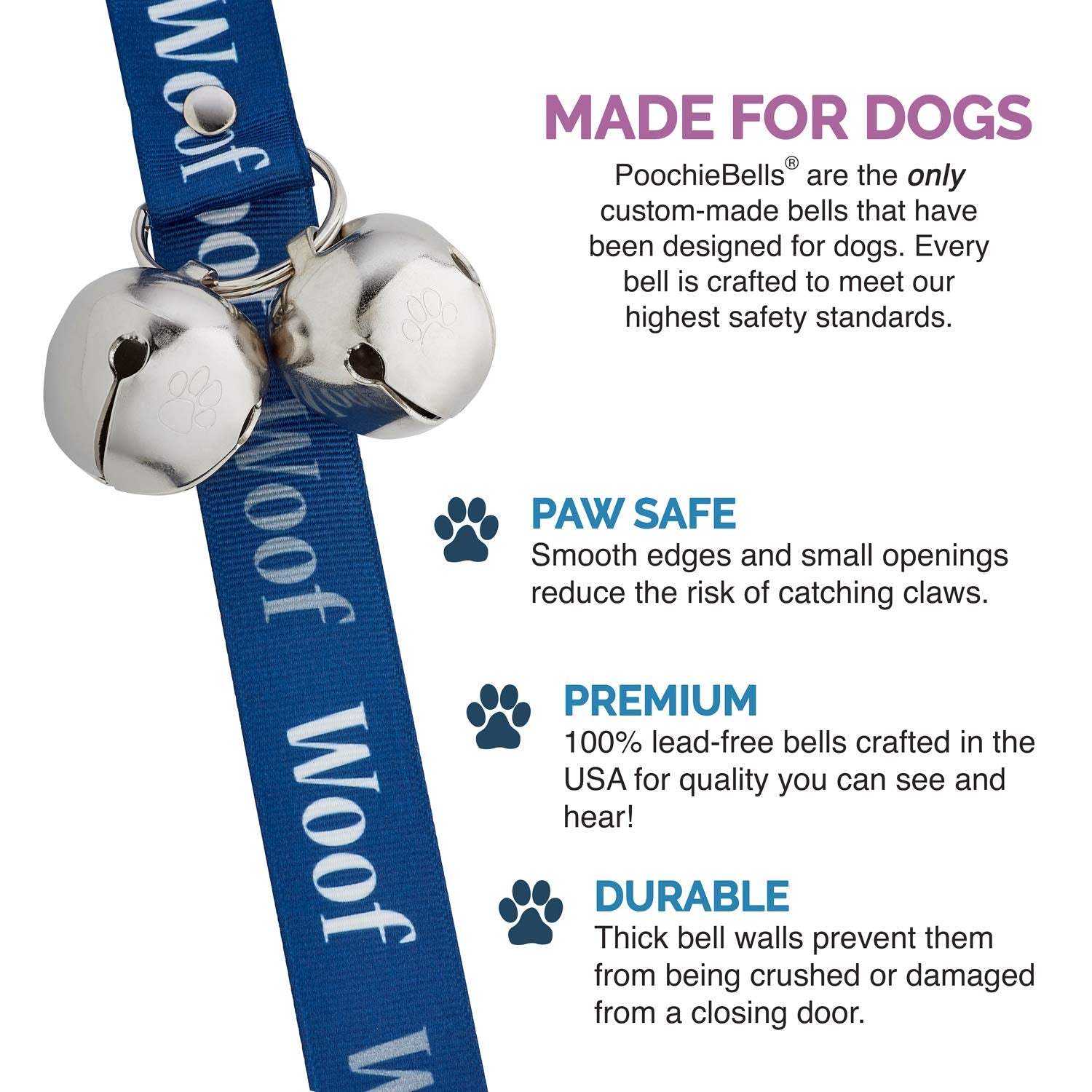 Poochiebells The Original Dog Potty Doorbell, Dog Bells For Potty Training & Puppy Housebreaking, Potty Train Your Dog In Days, Made In America, Woof Woof