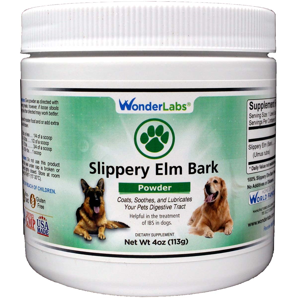 Wonder Labs Slippery Elm Bark Powder, Supports And Promotes A Healthier Digestive Tract For Your Pet