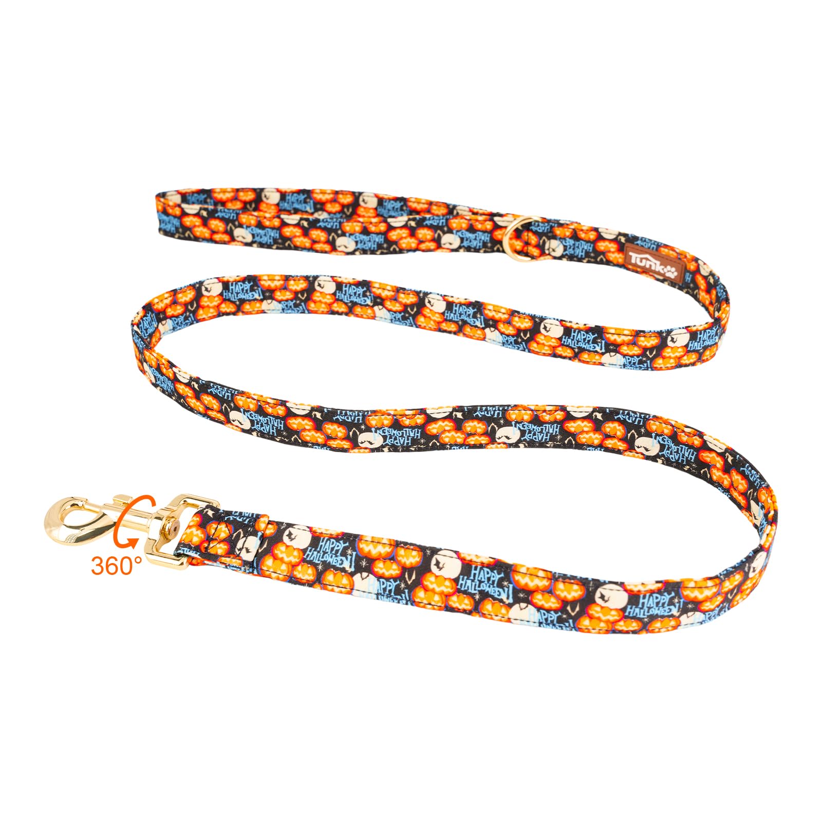 Tunkoo Happy Halloween Dog Leash With Pumpkin - Durable, Stylish, And Available In Small, Medium, Large Daily Walking S
