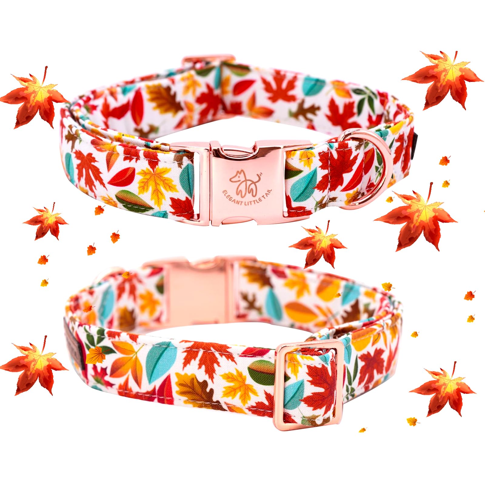 Elegant Little Tail Fall Dog Collar, Male Or Female Dog Collar With Bow Adjustable Soft Bow Tie Dog Collars For Small Dogs And C