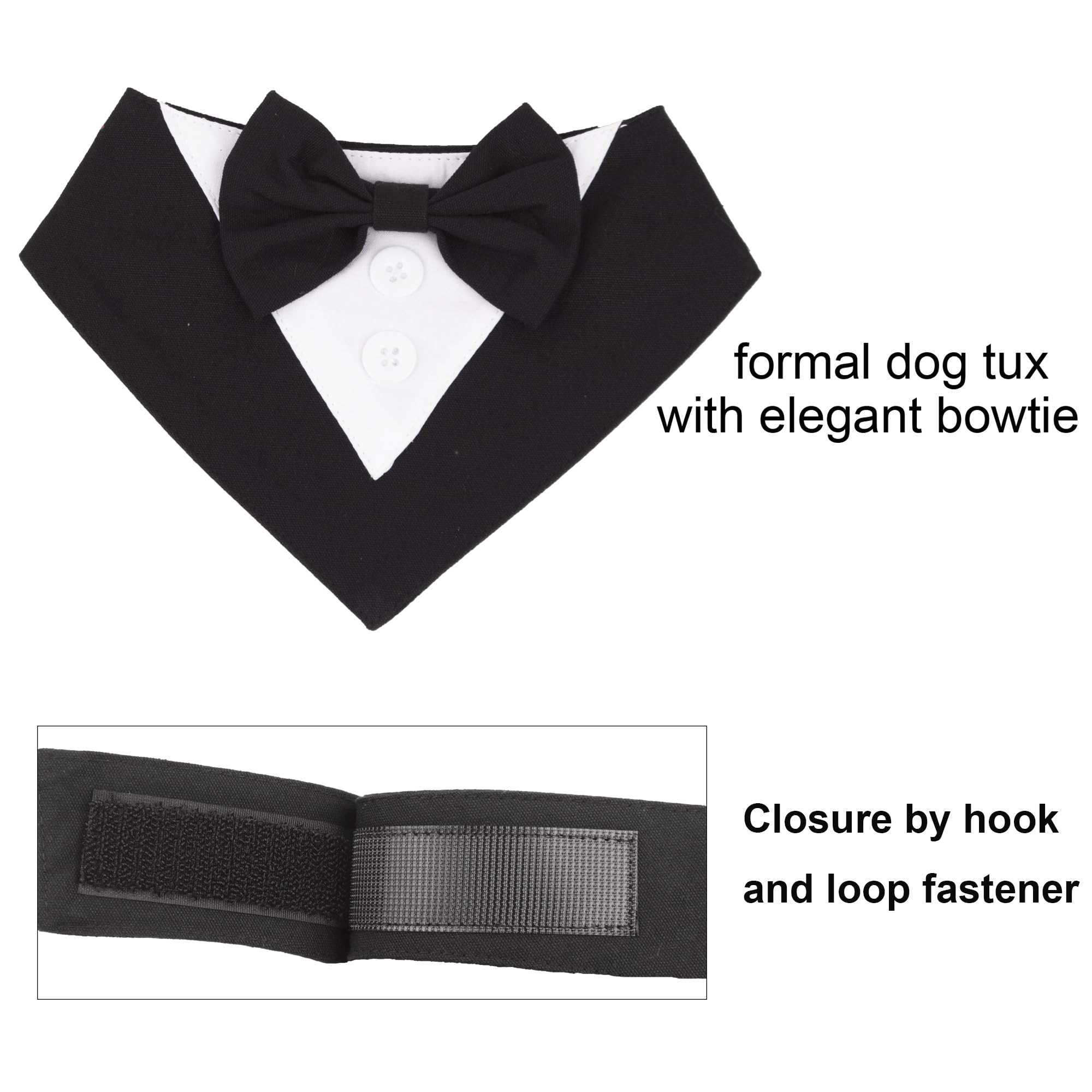 Adoggygo Fall Dog Tuxedo Bandana, Orange Plaid Dog Tux Collar With Bowtie Adjustable Dog Halloween Thanksgiving Formal Costume For Medium Dogs Pets (M, Fall)