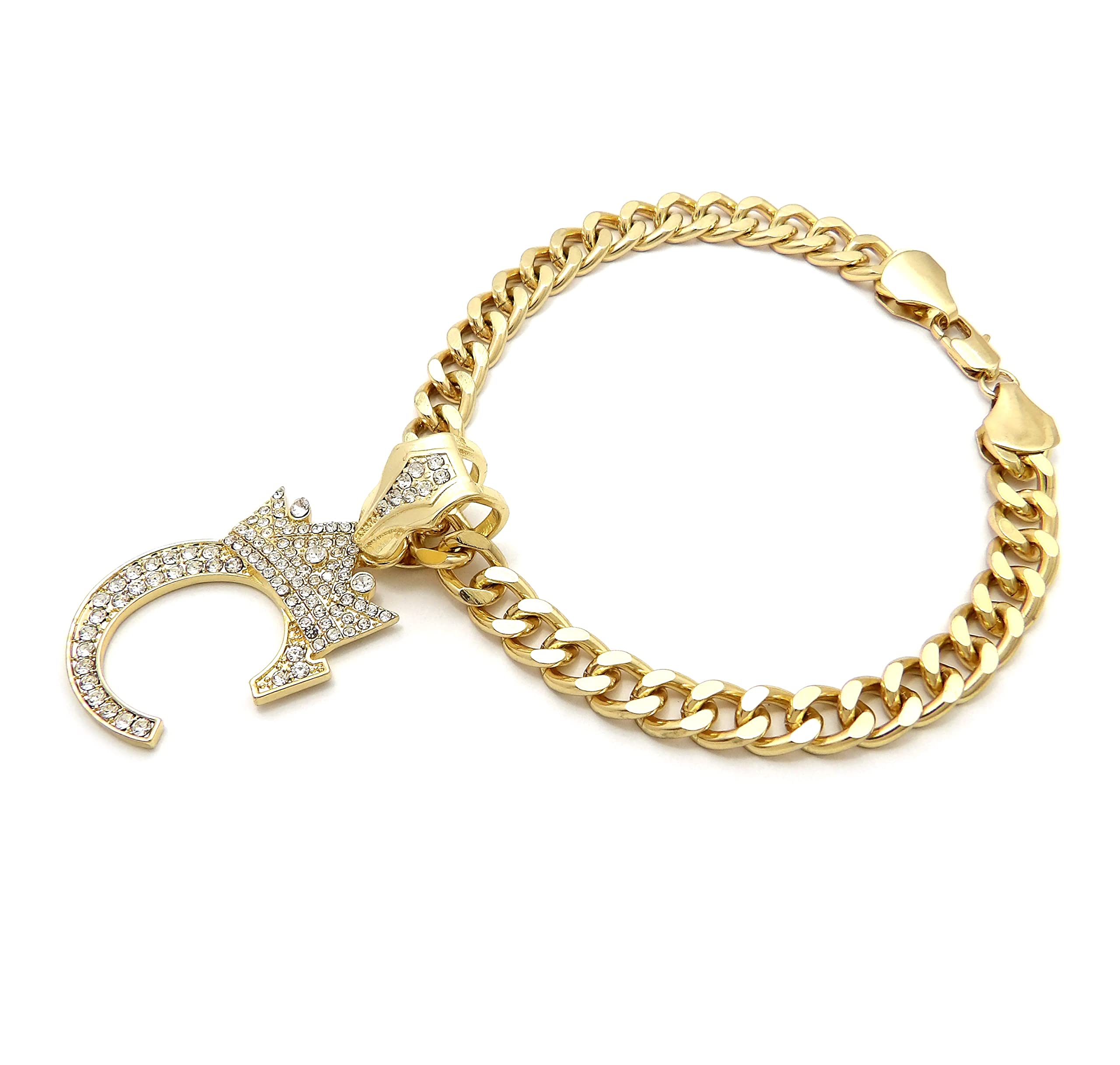 Initial Letter Cuban Chain Dog Chain Pet Chain Pet, Cat, Puppy Necklace (C, 10'')