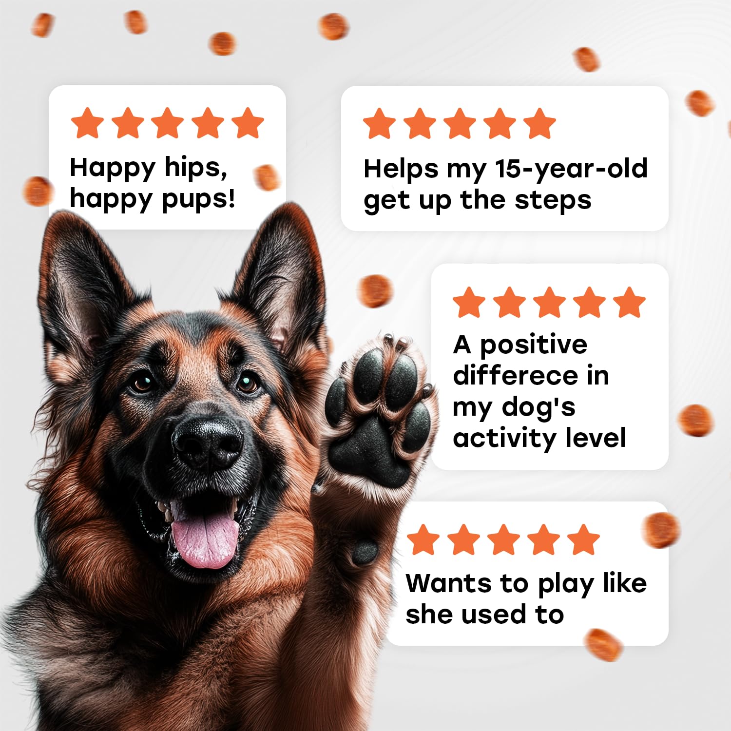 Glucosamine for Dogs 500mg - Hip & Joint Support Treats with Collagen, Chondroitin & Turmeric - PhD Endorsed Formula - Mobility
