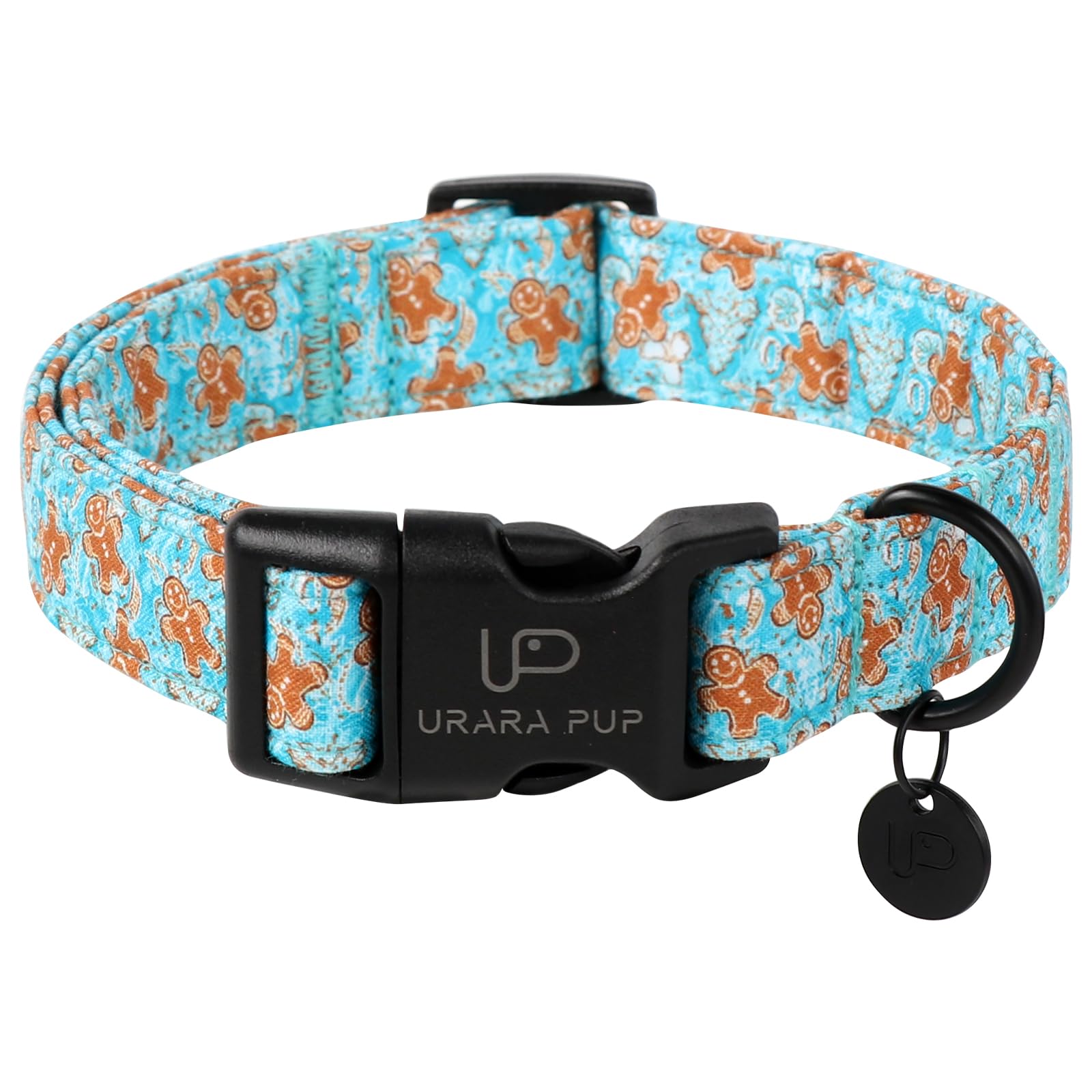 Up Urara Pup Christmas Dog Collar,Adjustable Gingerbread Pet Collar,Chriatmas Puppy Collar For Small Medium Large Dogs,S