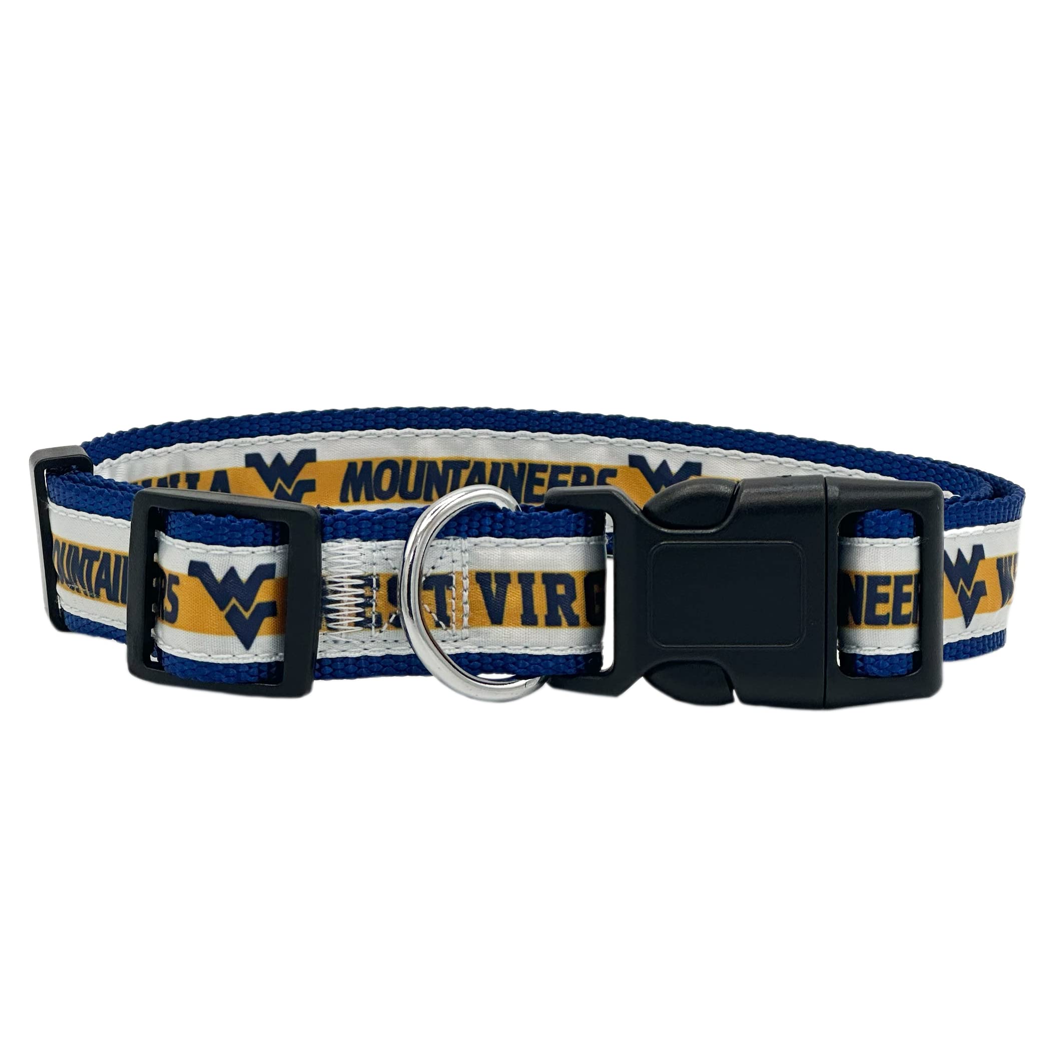Pets First Collegiate Pet Collar Old Version West Virginia Mountaineers Dog Collar, Size Large. Best Sports Team Collar For Dogs & Cats. A Shiny & Colorful Dog & Cat Collar Licensed By The Ncaa