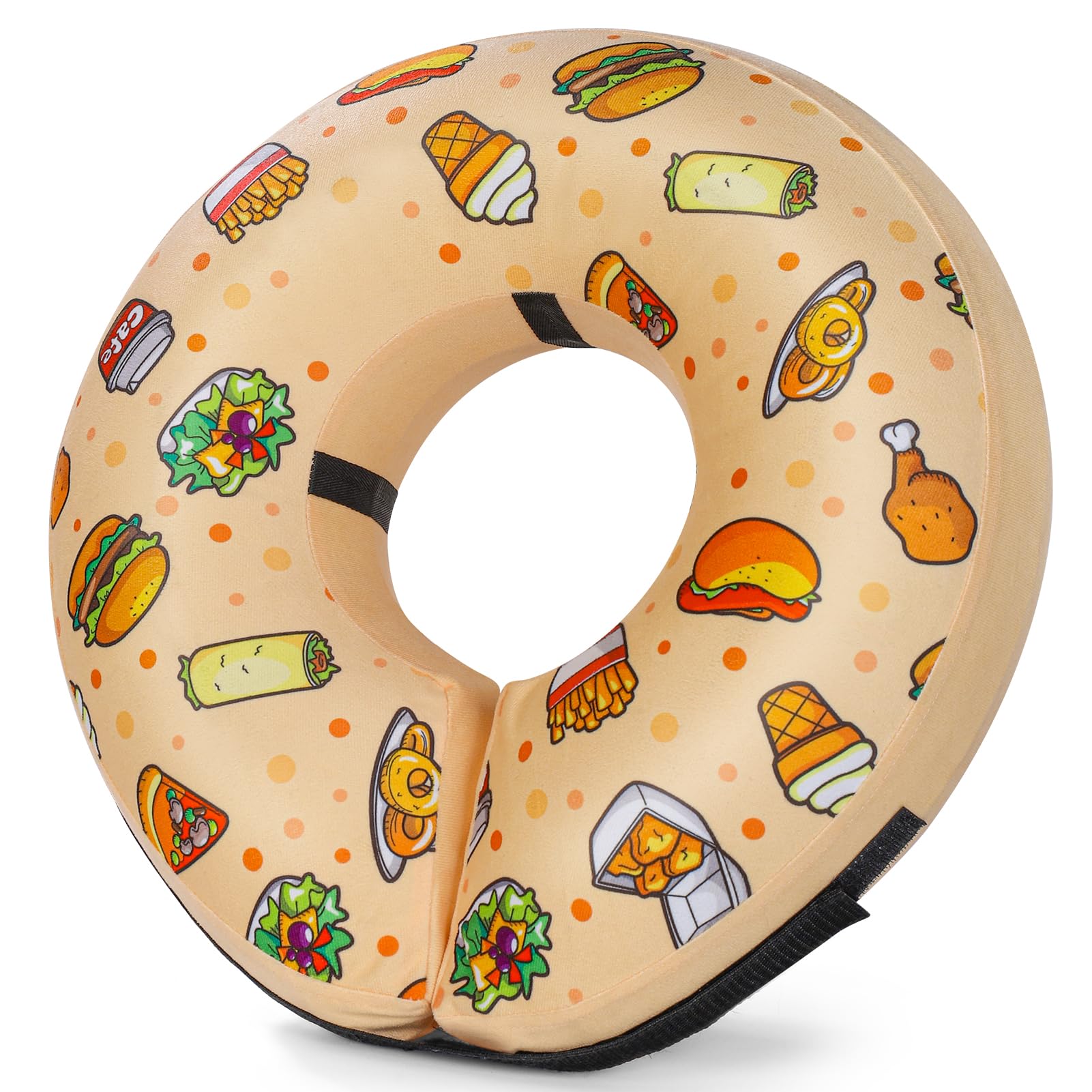 Grand Line Hamburger Inflatable Collar for Dogs and Cats, Soft Protective Recovery Cone After Surgery, Blow up Pet Collar Cone, 