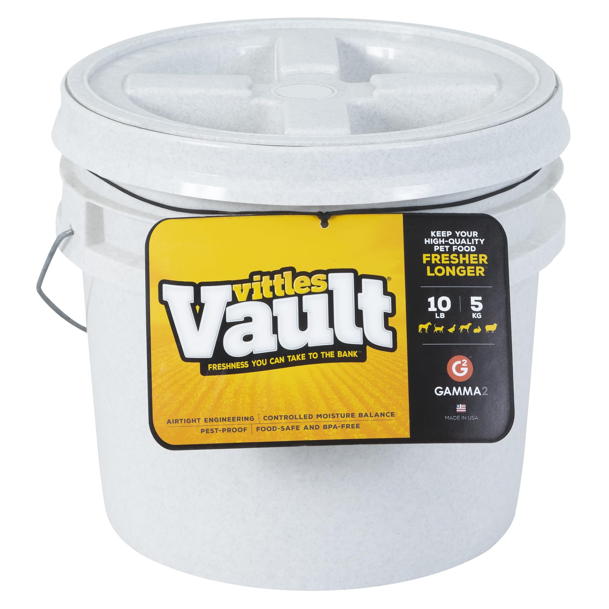 Gamma2 Vittles Vault Dog Food Storage Container, Up to 10 Pounds Dry Pet Food Storage, Made in USA