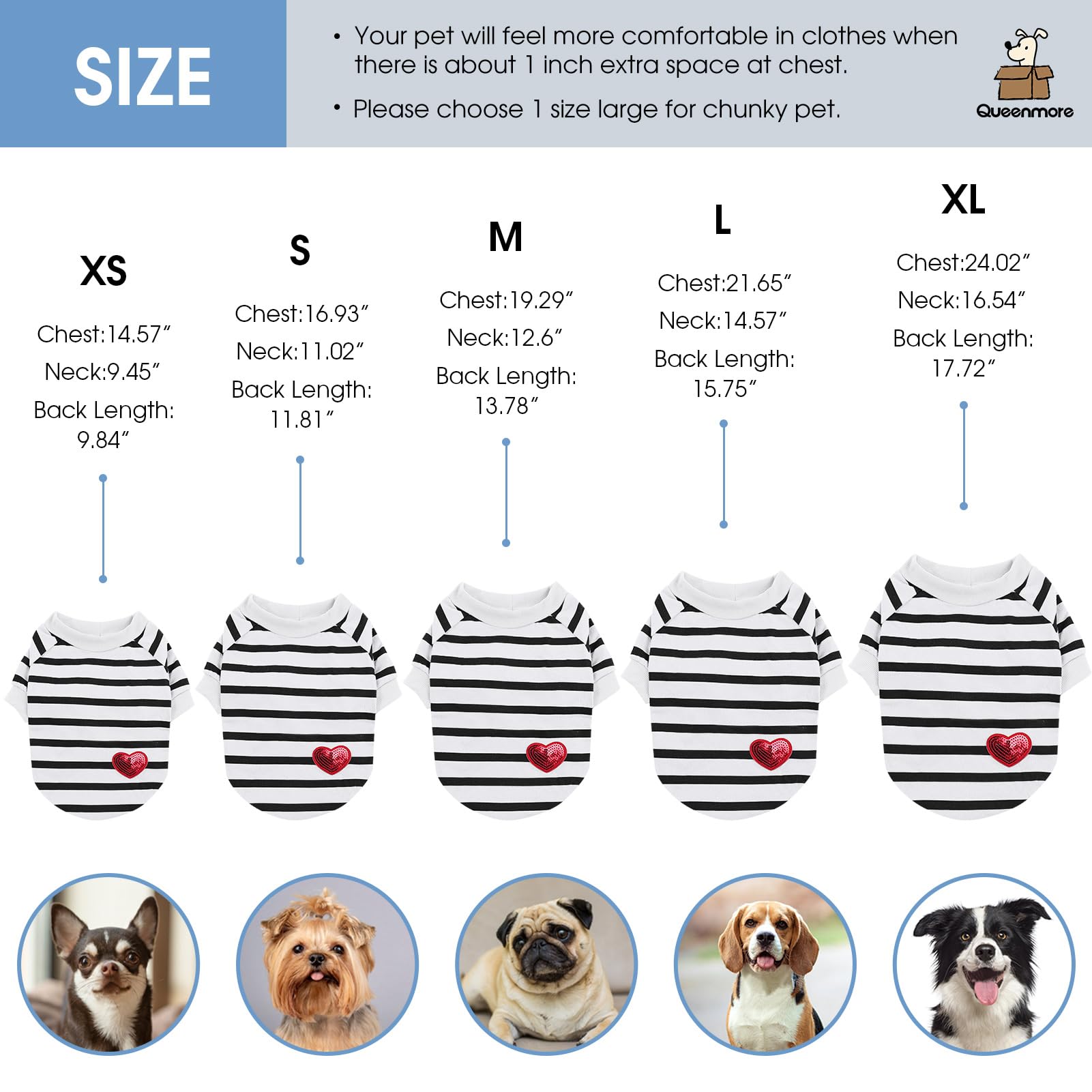 Queenmore Small Dog Shirt,Soft Breathable Dog Shirt For Dogs Cats Boy Girl,Pet Clothes For All Season,Breathable Lightweight Pet