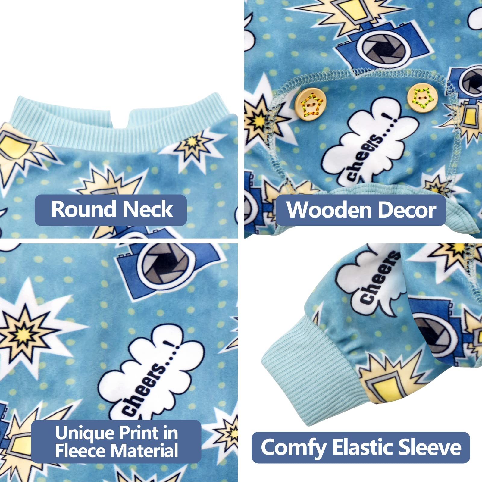 Kyeese Dog Pajamas Camera Dog Clothes Small Dog Pajamas Soft Dog Coat Dog Onesie Cat Clothes Dog Body Suits After Surgery Dog Co