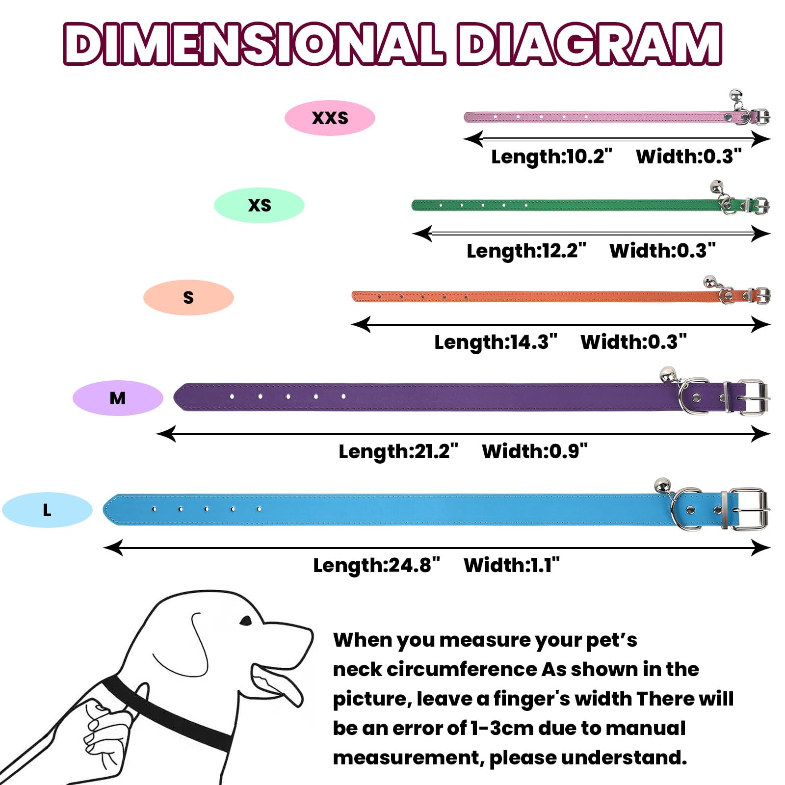 S Dog Collar For Small Dogs Adjustable Dog Collars Cat Collar For Small Medium Large Dogs 3/8 Inch Width (Golden, S)