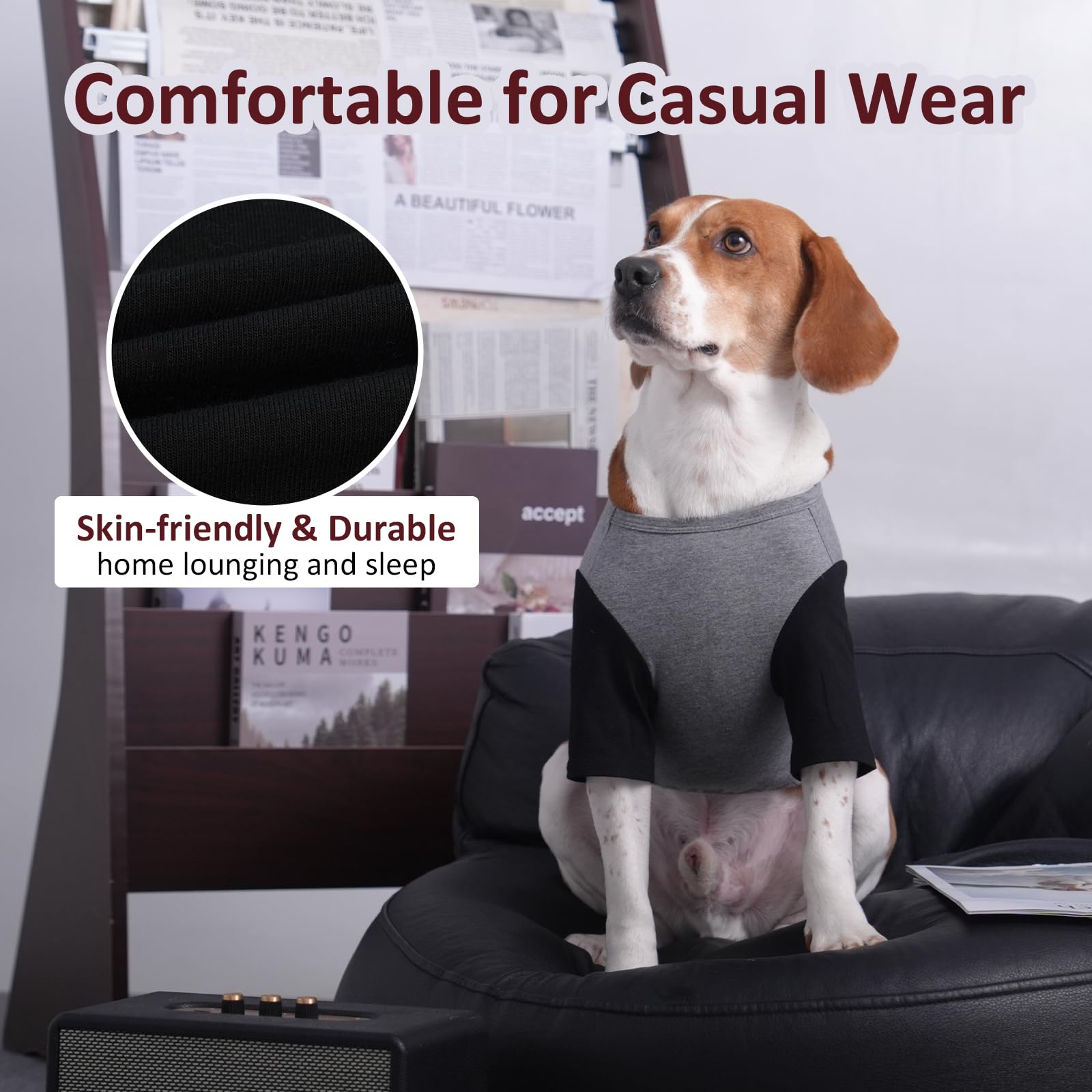 Ikipuko 2 Pack Dog Shirt For Large Dogs Xxl - Soft Breathable Cotton Tees, Freedom Of Movement Prevents Overheating Clothes For