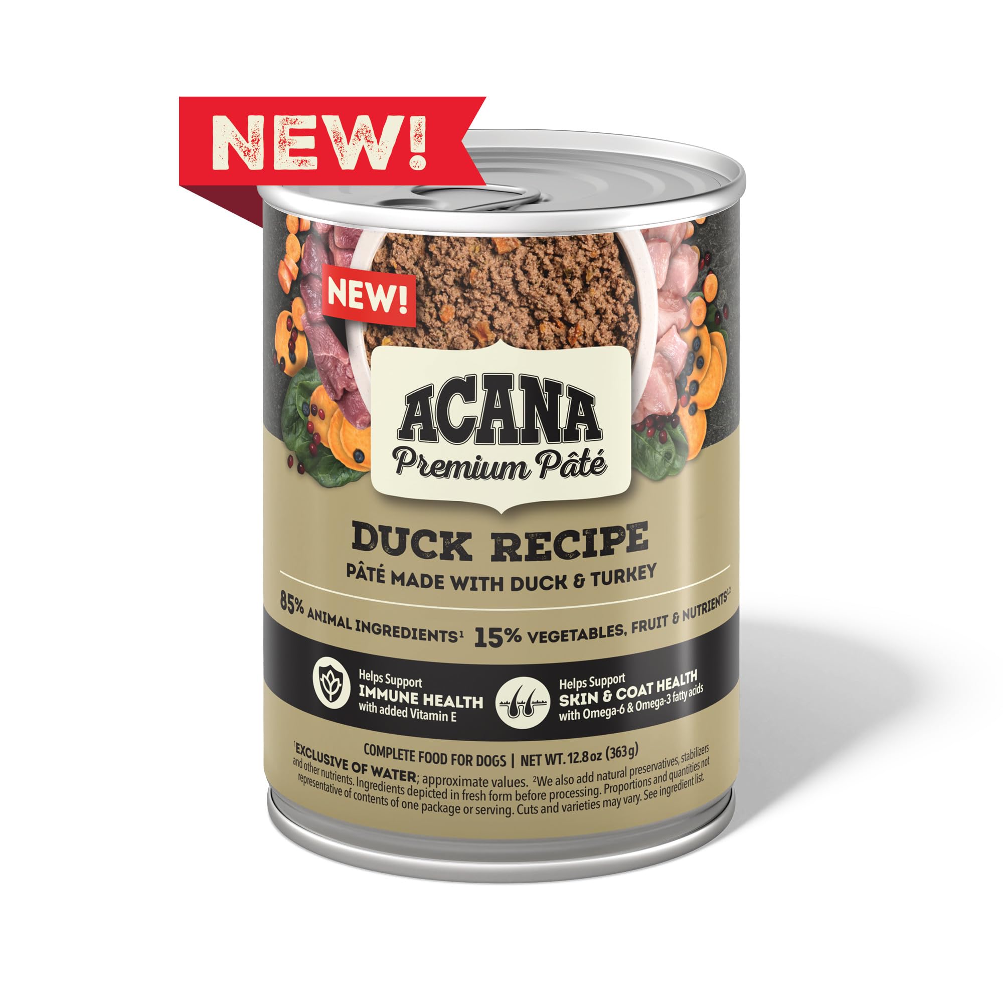 ACANA Premium Chunks in Bone Broth Grain-free Wet Dog Food Duck Recipe 12.8oz Cans (12 Count)