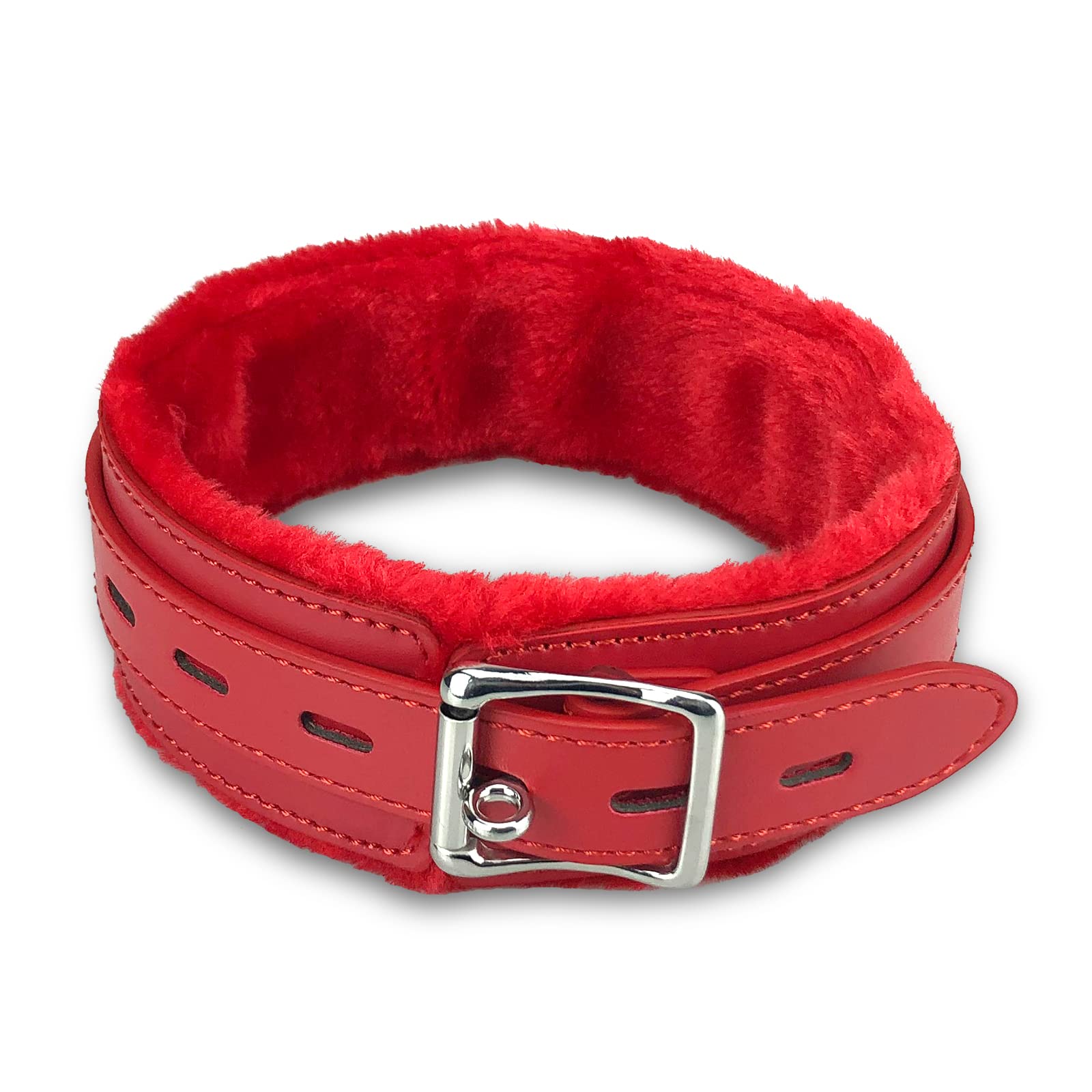 Gothic Leather Choker Collar, Pu Leather Fur Lined Pet Collars Necklace With Long And Durable Detachable Leash Chain Pet Collars