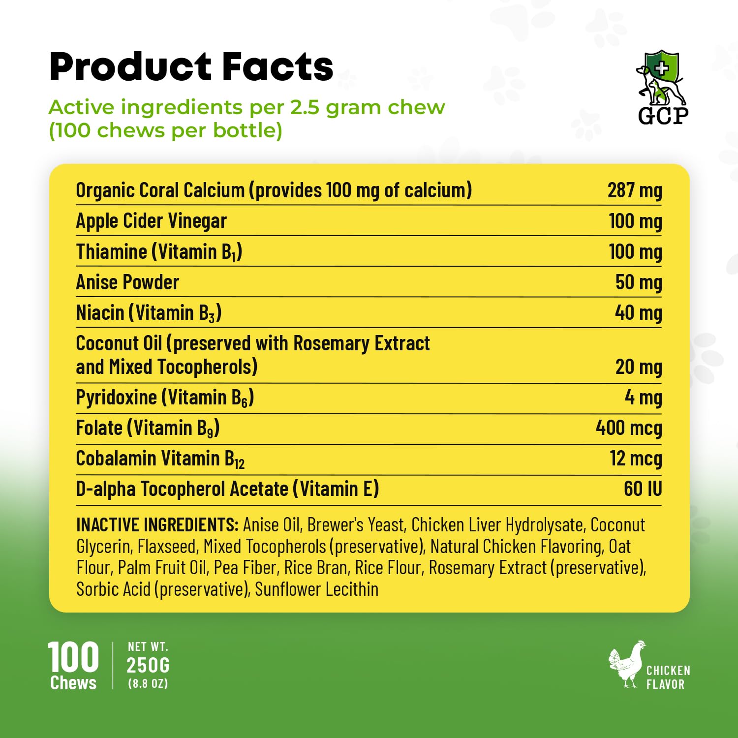 Flea and Tick Chewable Pills - No Harsh Chemicals - 100 Chicken Flavored Treats - Guardians Choice Pets Brand - Tasty Chews Fle