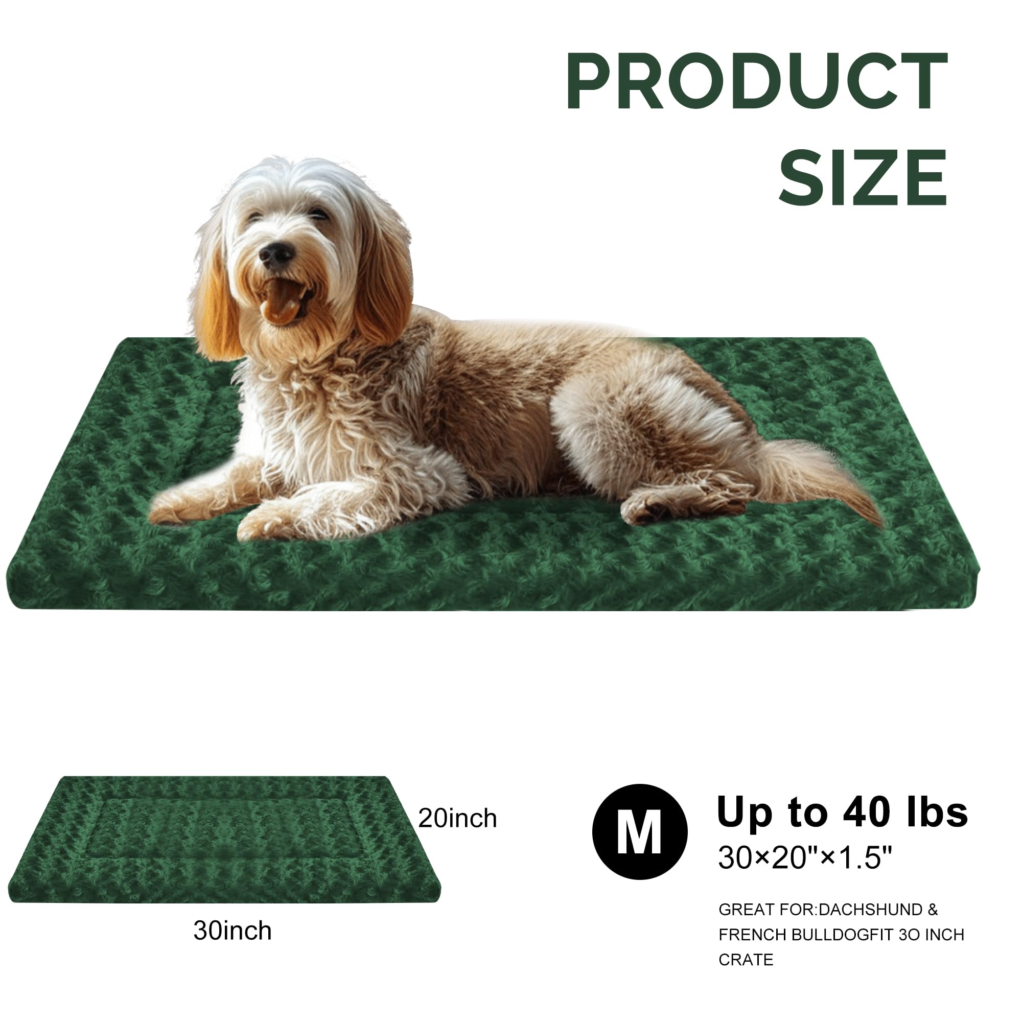 Dog Bed Mat - Reversible Crate Pad For Pet Comfort - Soft With Dual-Sided Design For All Seasons - Durable, Machine Washable For