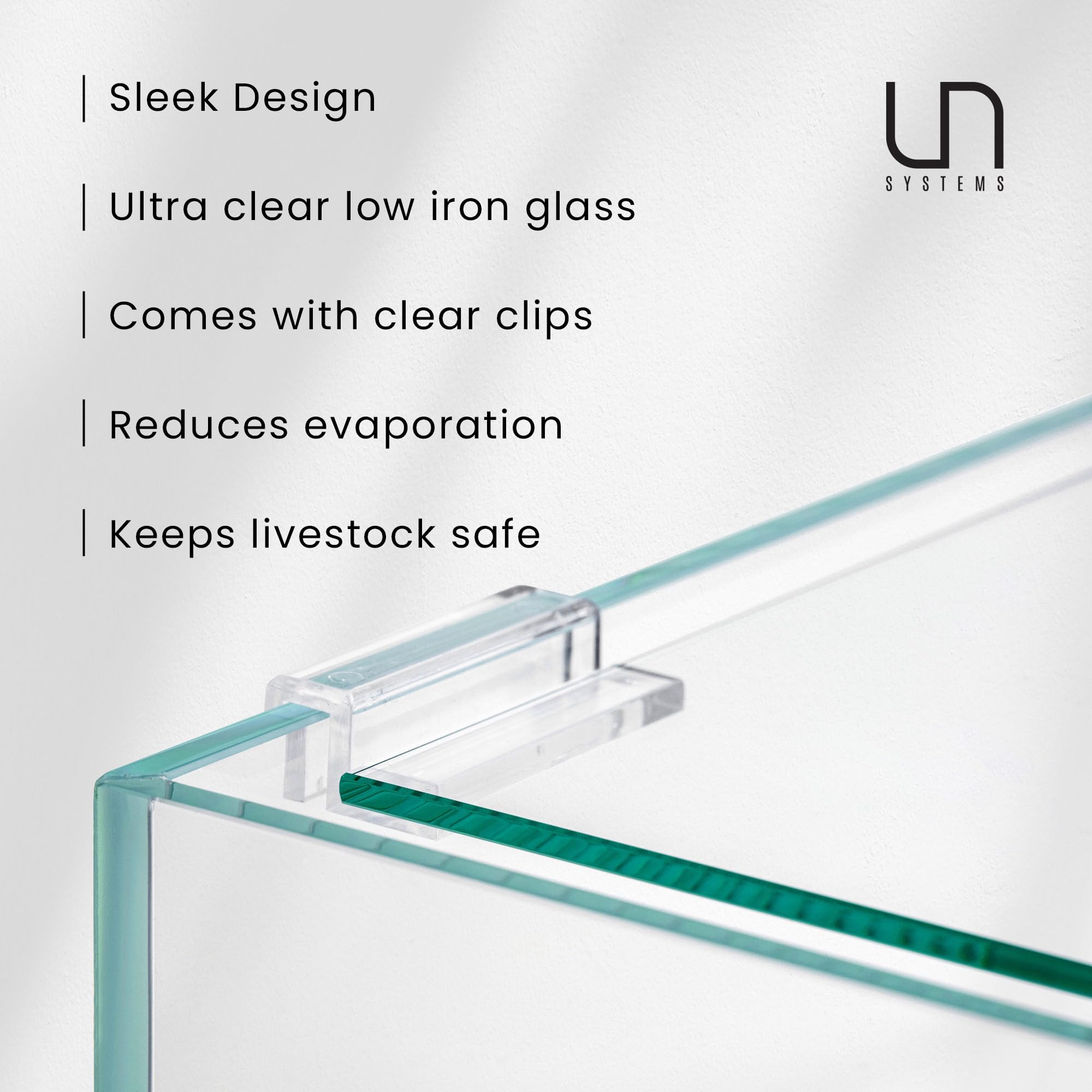 Ultum Nature Sytems Tank Lids For Rimless Tanks - Ultra Clear Rimless Aquarium Lid, Fish Tank Lid Cover For Glass Aquarium, Fram