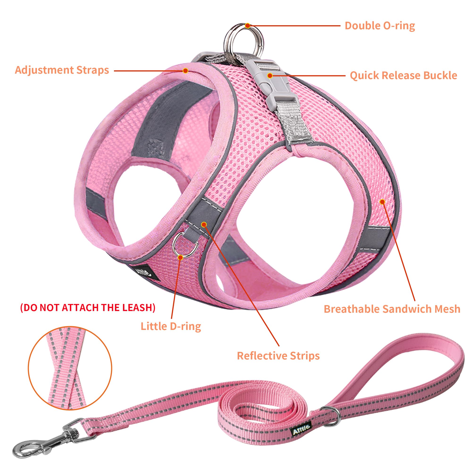 Aiitle Easy Walk Dog Harness And Leash Set - Pet Supply No Pull, Step In Adjustable Dog Harness With Padded Vest For All Weather
