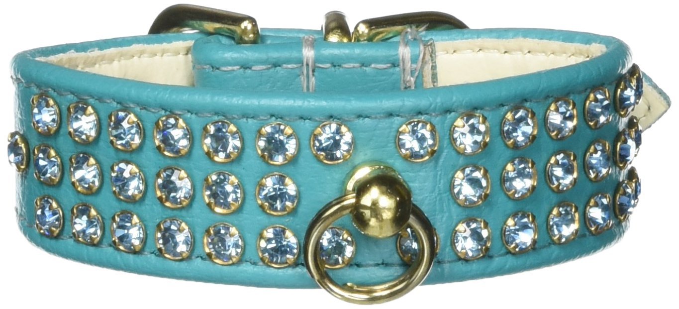 Dog, Puppy & Pet Collar, Manhattan Rhinestone Turquoisew/Turquoise 10