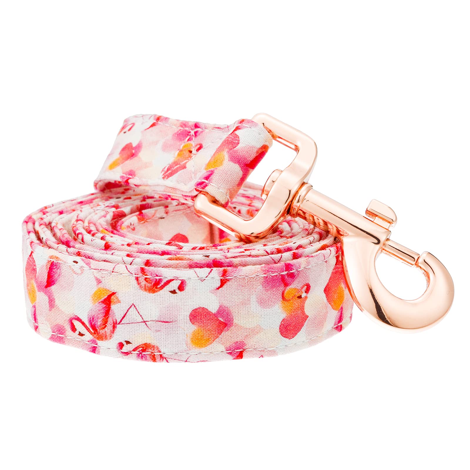 Tunkoo Pink Flamingo Heart Dog Leash - Stylish, Safe, Comfortable For Small Medium Large Dogs Pets Daily Walking S