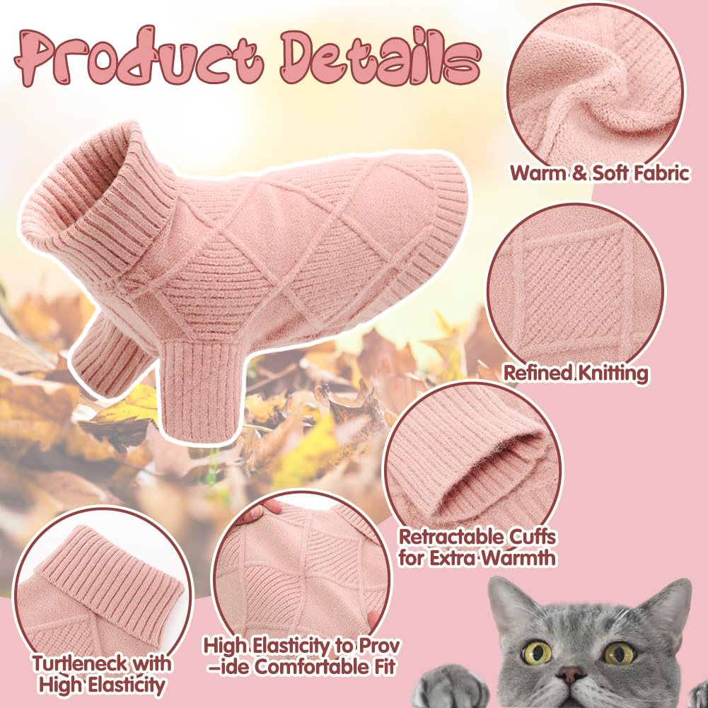 Emust Dog Sweaters For Large Dogs, Elastic Large Dog Sweater With Sleeves, Soft Dog Turtleneck Sweater For Fall & Winter, Pink X