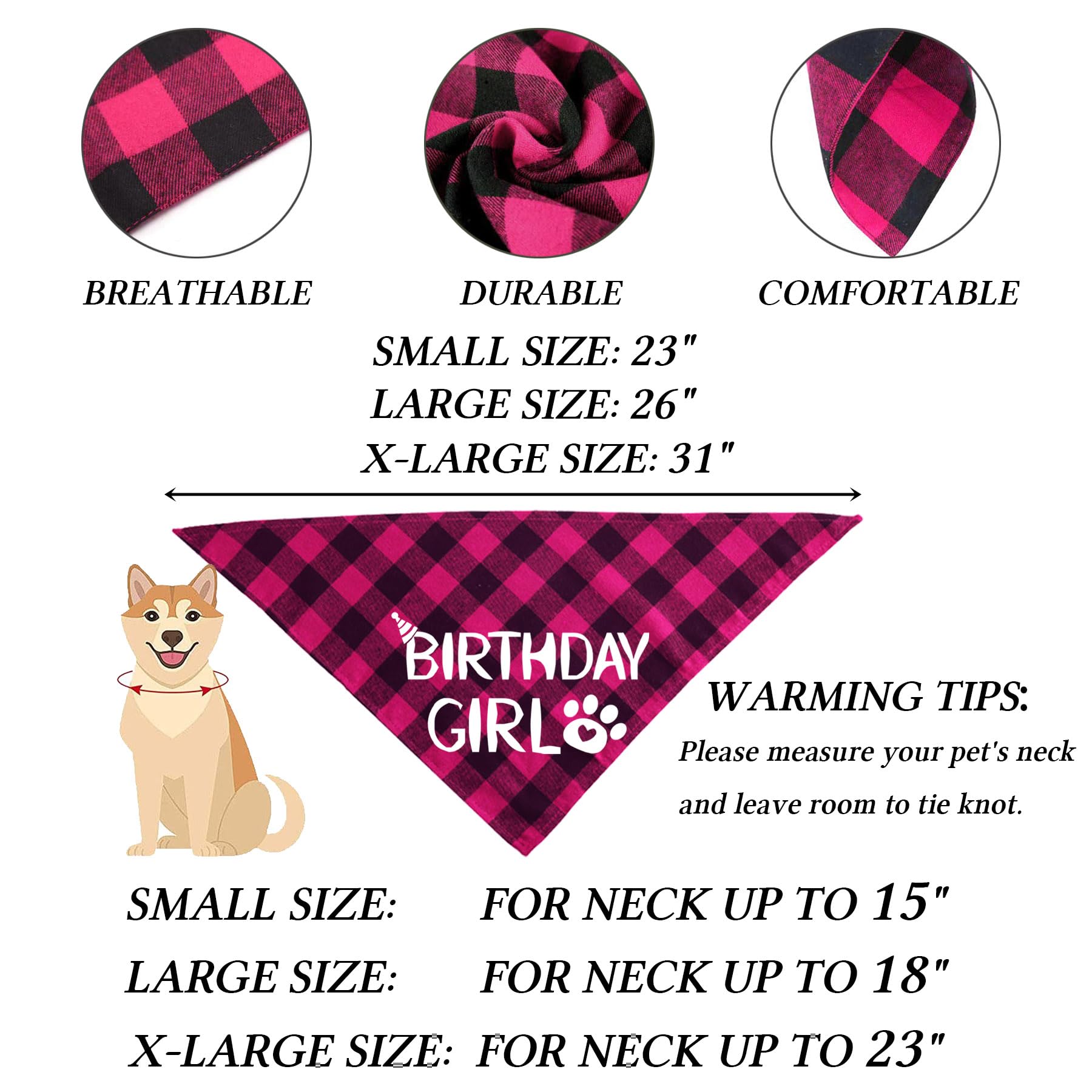 Stmk Dog Birthday Party Supplies, Multi Sizes Dog Birthday Hat With Numbers Bandana Bow Tie For Small Medium Dogs Pets Birthday