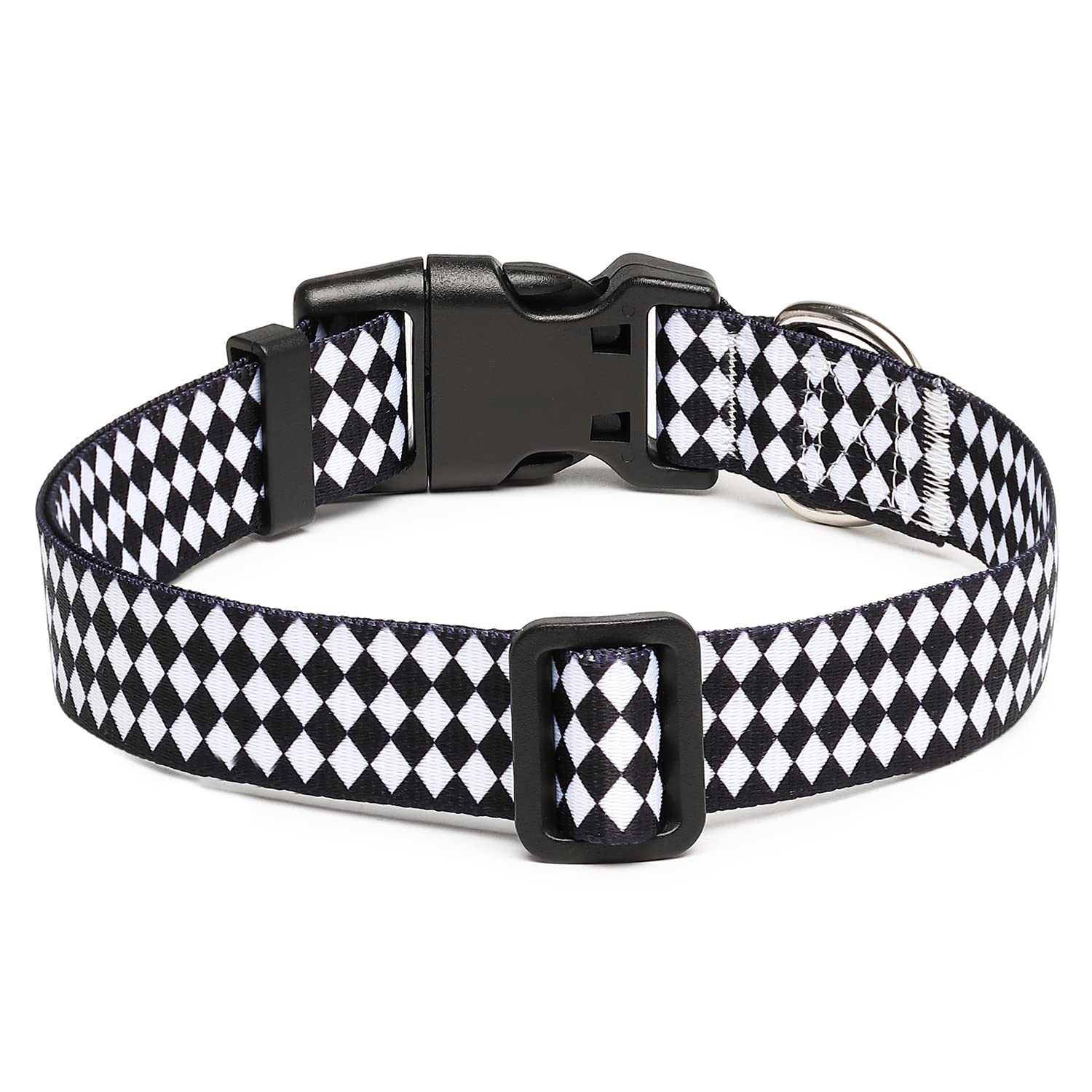Mercano Adjustable Dog Collar - Special Design Patterns, Soft Nylon Comfortable Durable Pet Collar For Small Medium Large Dogs (M, Rhomb)