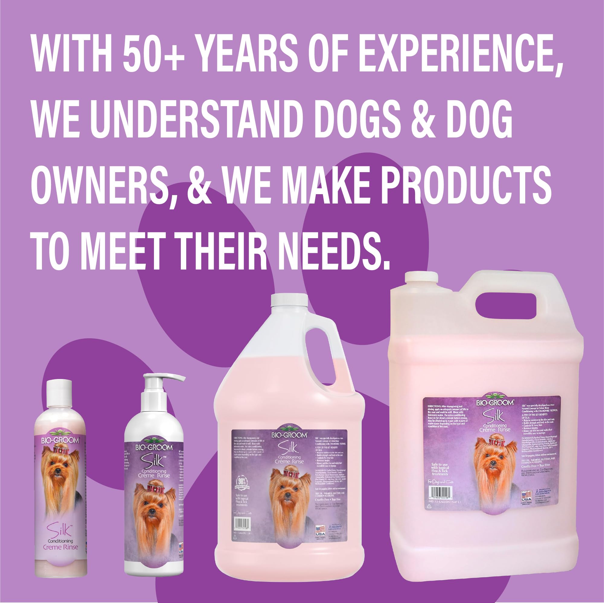 Bio-Groom Silk Creme Rinse Dog Conditioner - Dog Bathing Supplies, Puppy Shampoo, Cat & Dog Grooming Supplies For Sensitive Skin