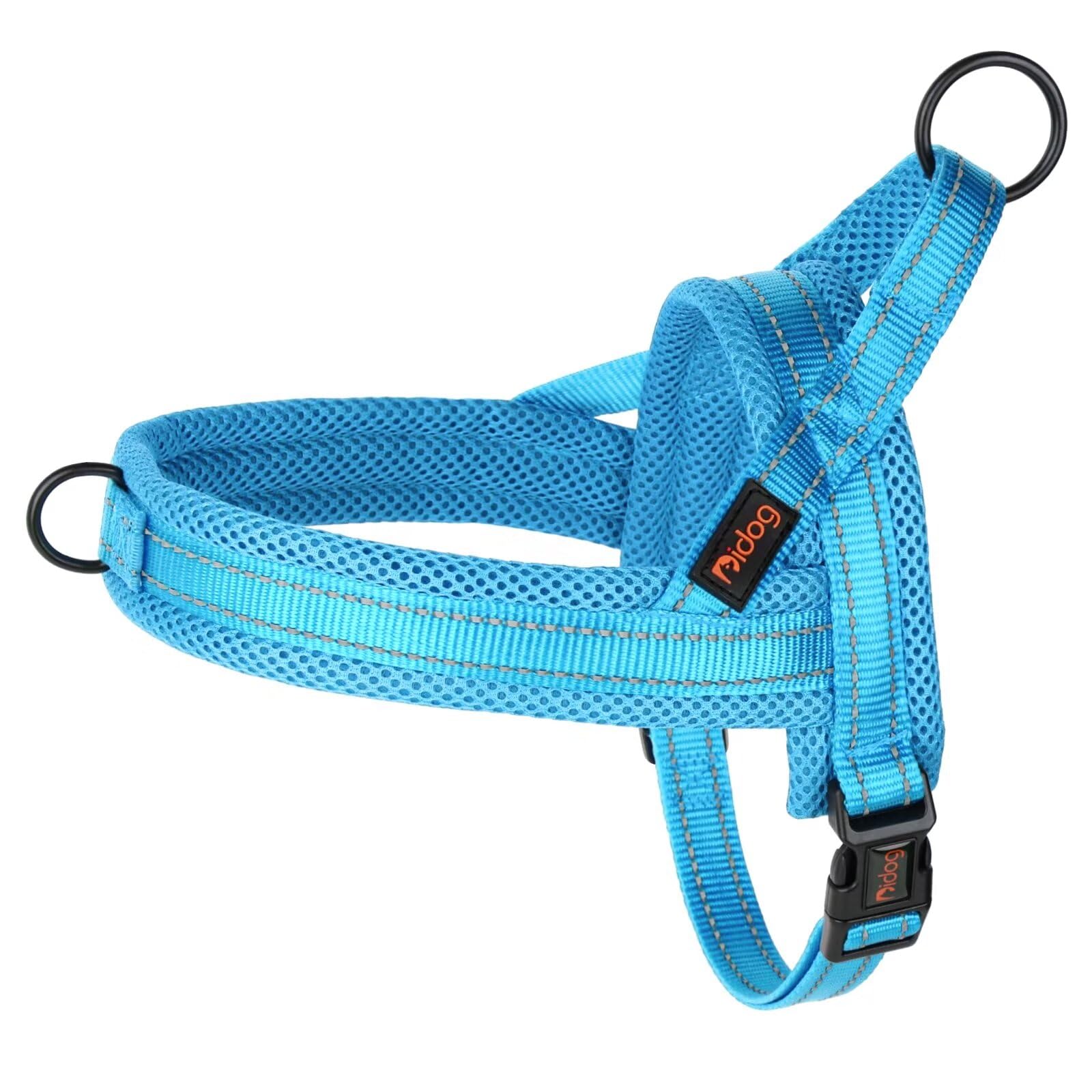 Didog Soft Mesh Padded Dog Vest Harness, Escape Proof/Quick Fit Reflective Dog Strap Harness,Easy For Walking Training (Xs:Chest 15-18', Mesh-Blue)