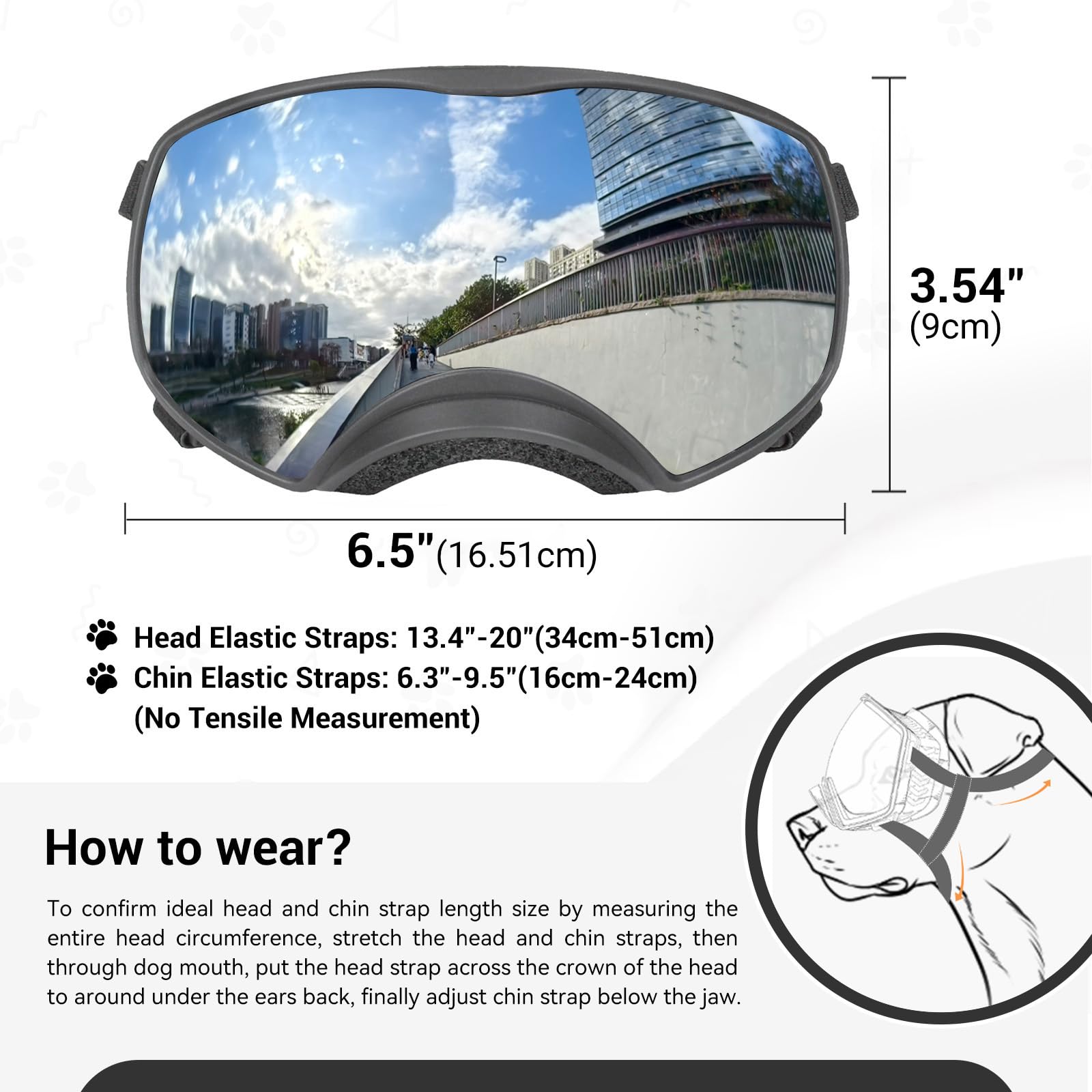 Namsan Dog Goggles For Large Dogs, Wide Eyecup & Soft Frame, Anti-Uv Sunglasses For Dogs Medium To Large Breed, Driving Dog Eye