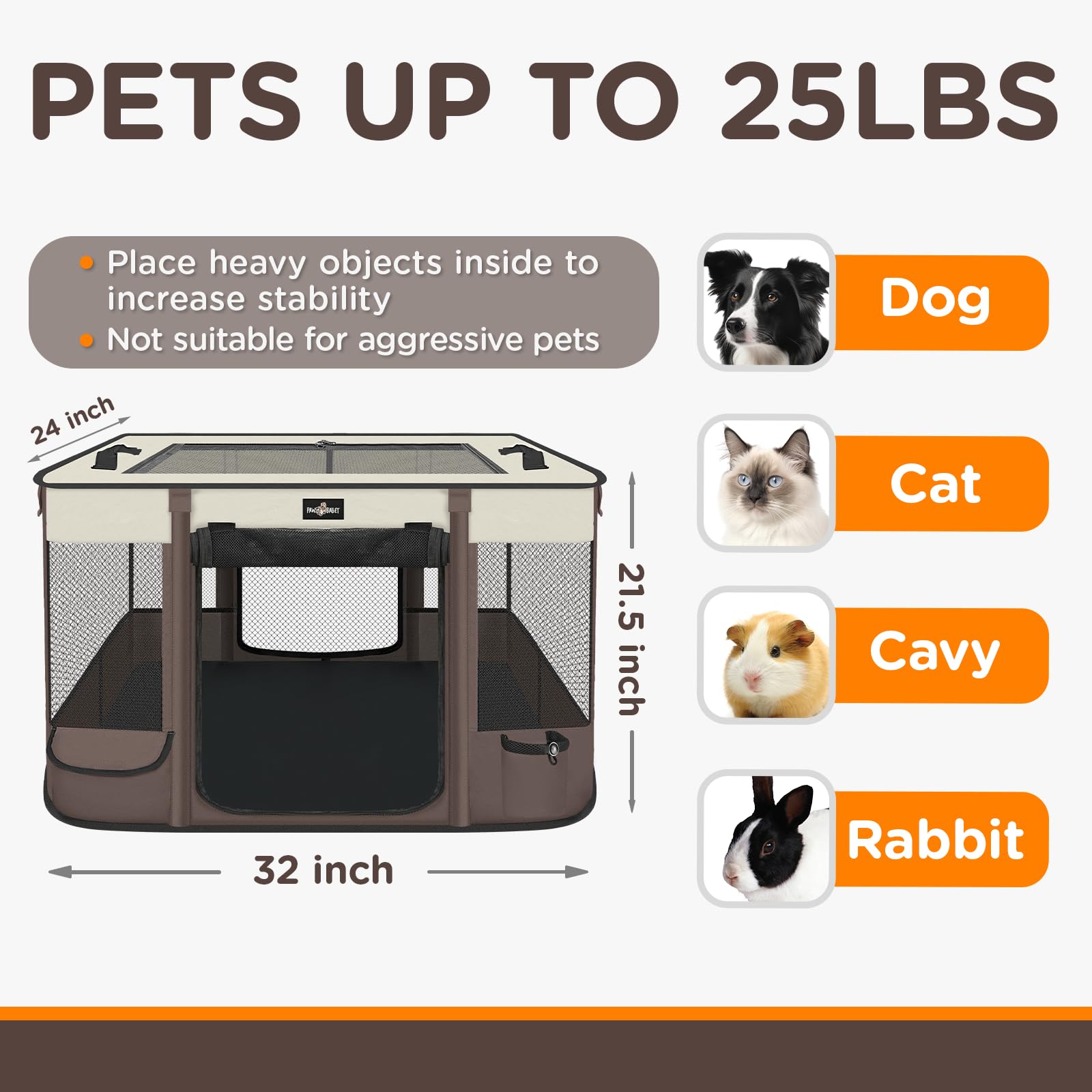 Foldable Pet Kitten Playpen, Upgrade Waterproof Portable Cat Dog Playpen Kennel Tent For Small Dog Cat, Removable Shade Cover, I