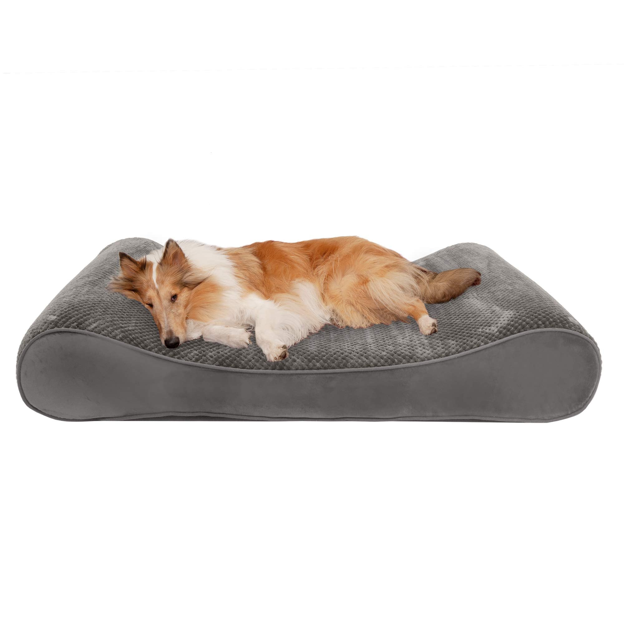 Furhaven Cooling Gel Dog Bed for Large Dogs w/ Removable Washable Cover, For Dogs Up to 150 lbs - Minky Plush & Velvet Luxe Loun
