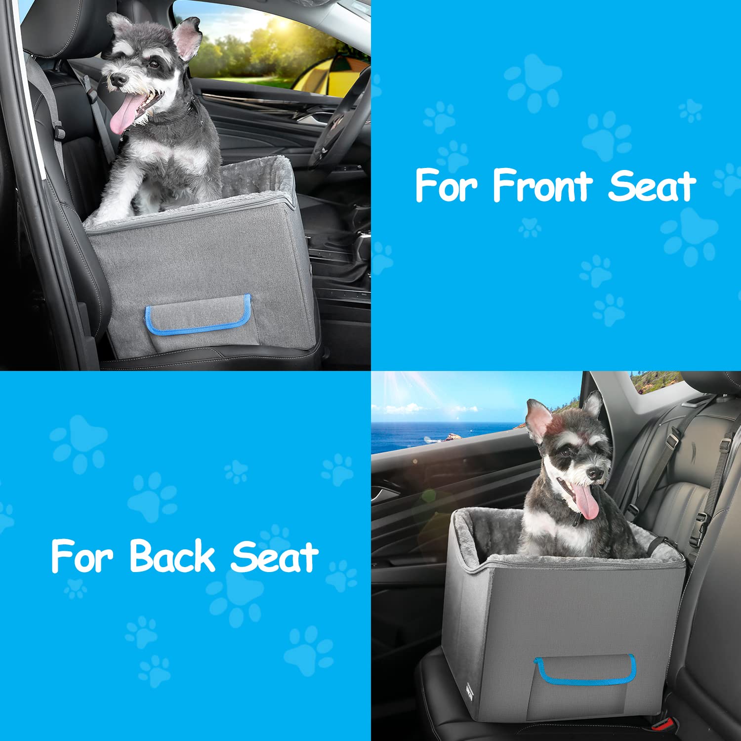 Unicitii Lookout Pet Car Booster Seat For Small Dogs, Bucket Booster Pet Seat, Elevated Dog Booster Car Seat, Lookout Dog Car Seat For Small Dogs