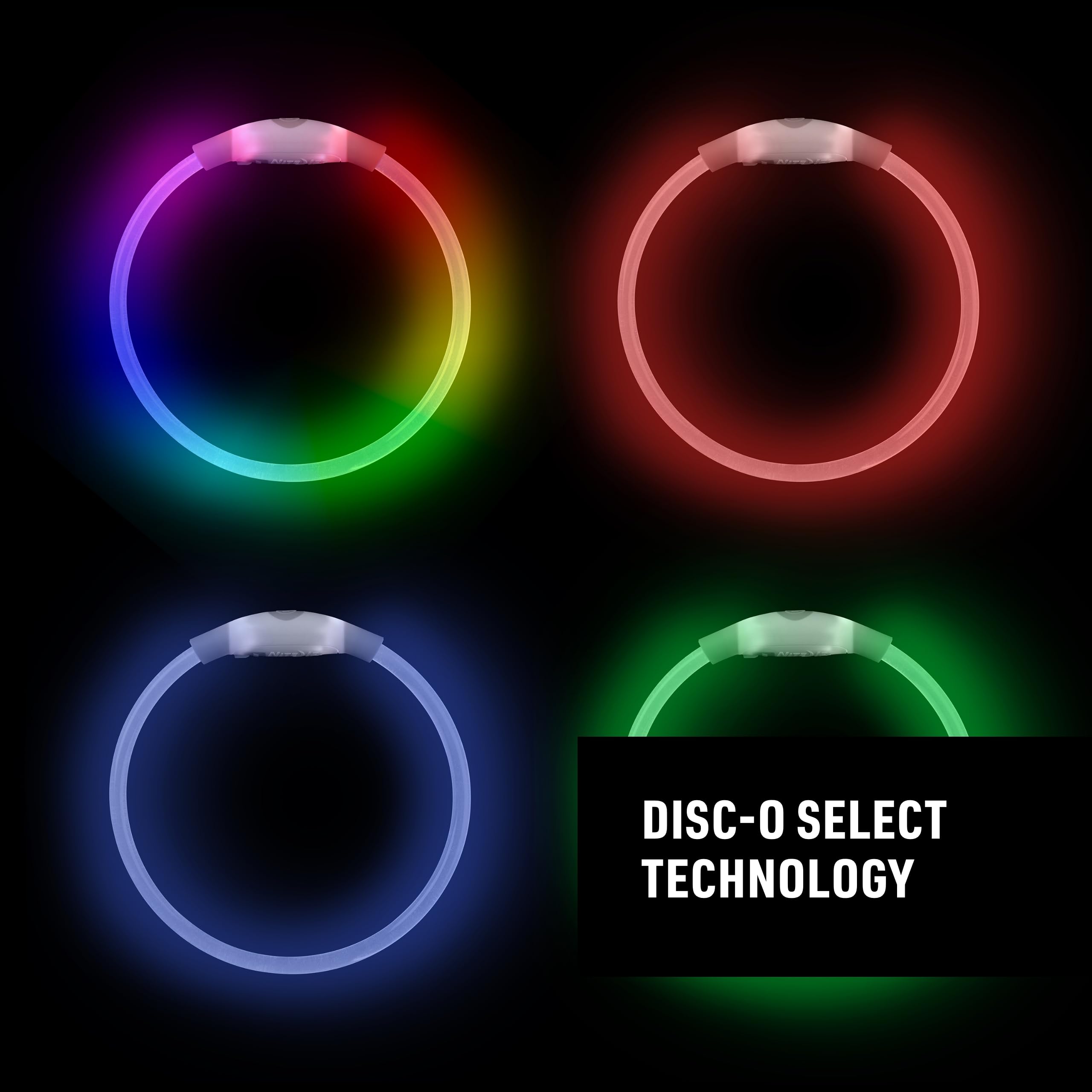 Nite Ize Nitehowl Mini Rechargeable Led Safety Necklace, Disc-O Select - Light Up Dog Necklace With Led Lights - Dog Accessories With Rechargeable Batteries - Mini, Disc-O Select