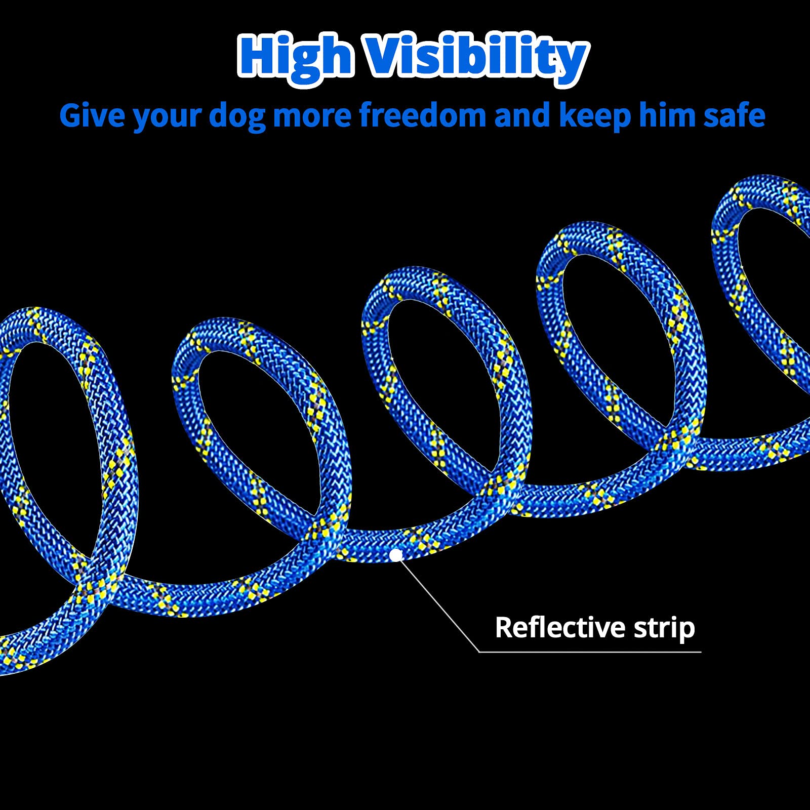 Dog Tie Out Cable For Camping - 50Ft/70Ft/100Ft Portable Reflective Overhead Trolley System For Dogs Up To 300Lbs - Dog Lead For