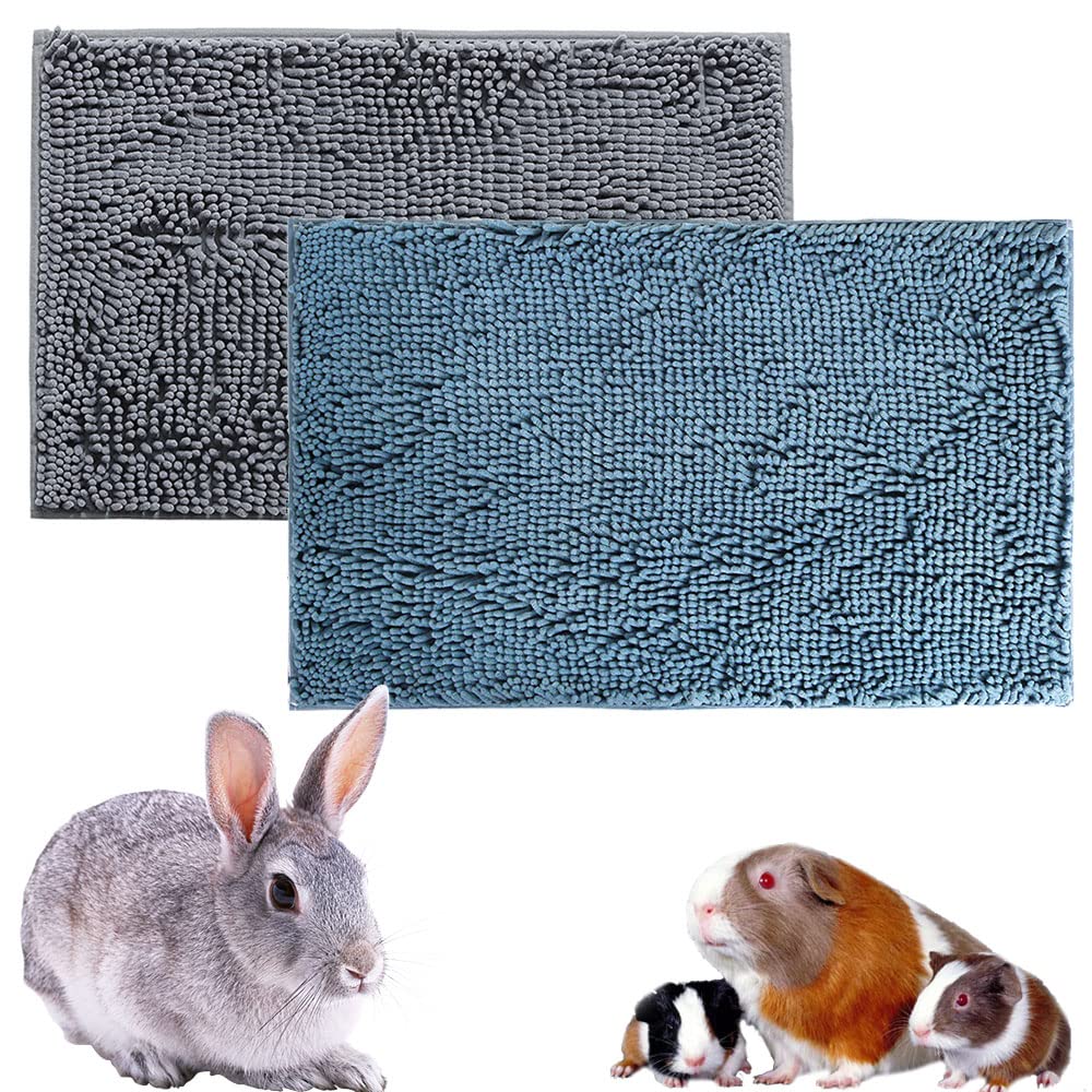 Oncpcare 2Pcs Guinea Pig Cage Liners - Washable Guinea Pig Bed Pads, Reusable & Anti Slip Guinea Pig Bedding Fast Absorbent Pee 