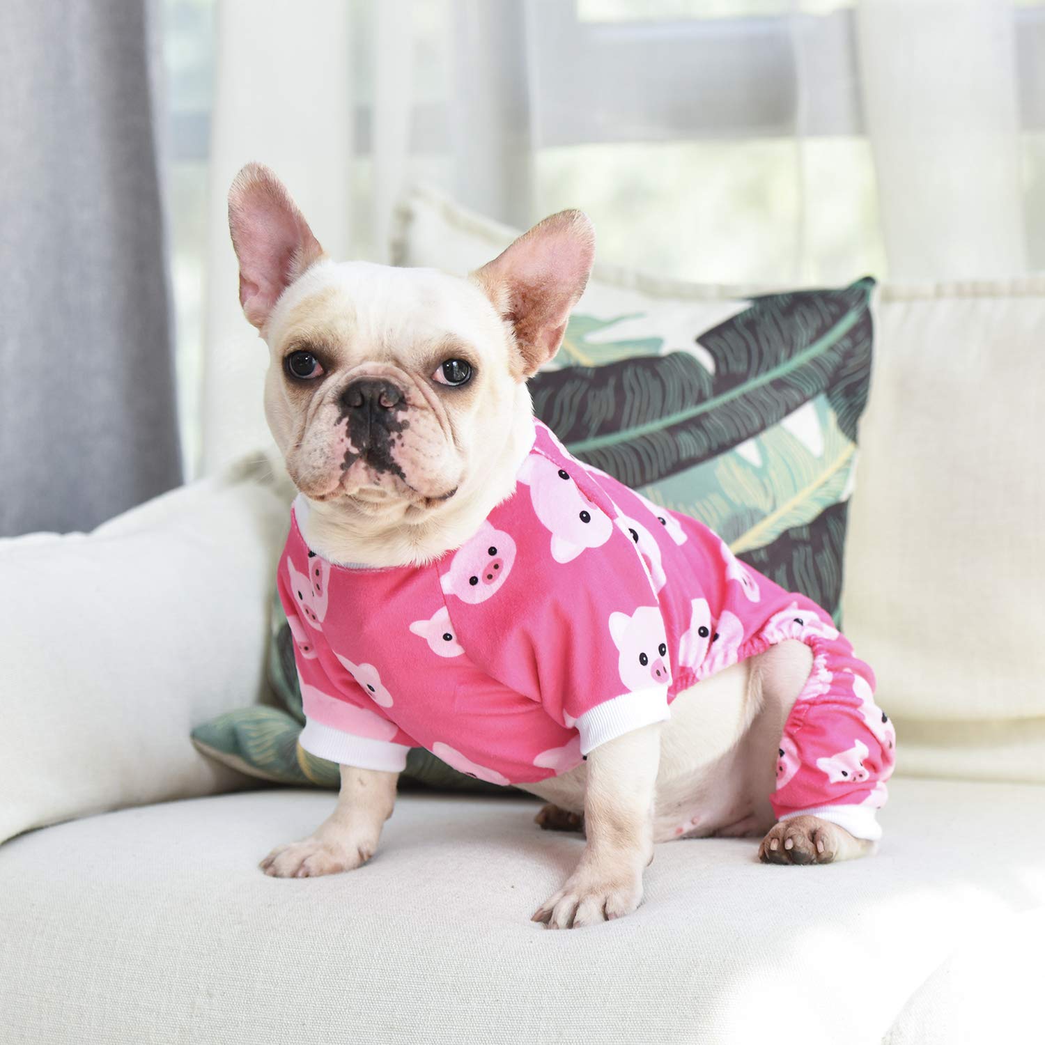 CuteBone Dog Christmas Pajamas Puppy Onesies Small Dogs Soft Pjs Coat Cat Apparel Comfy Pet Clothes Outfit Doggie Bodysuit P46XX