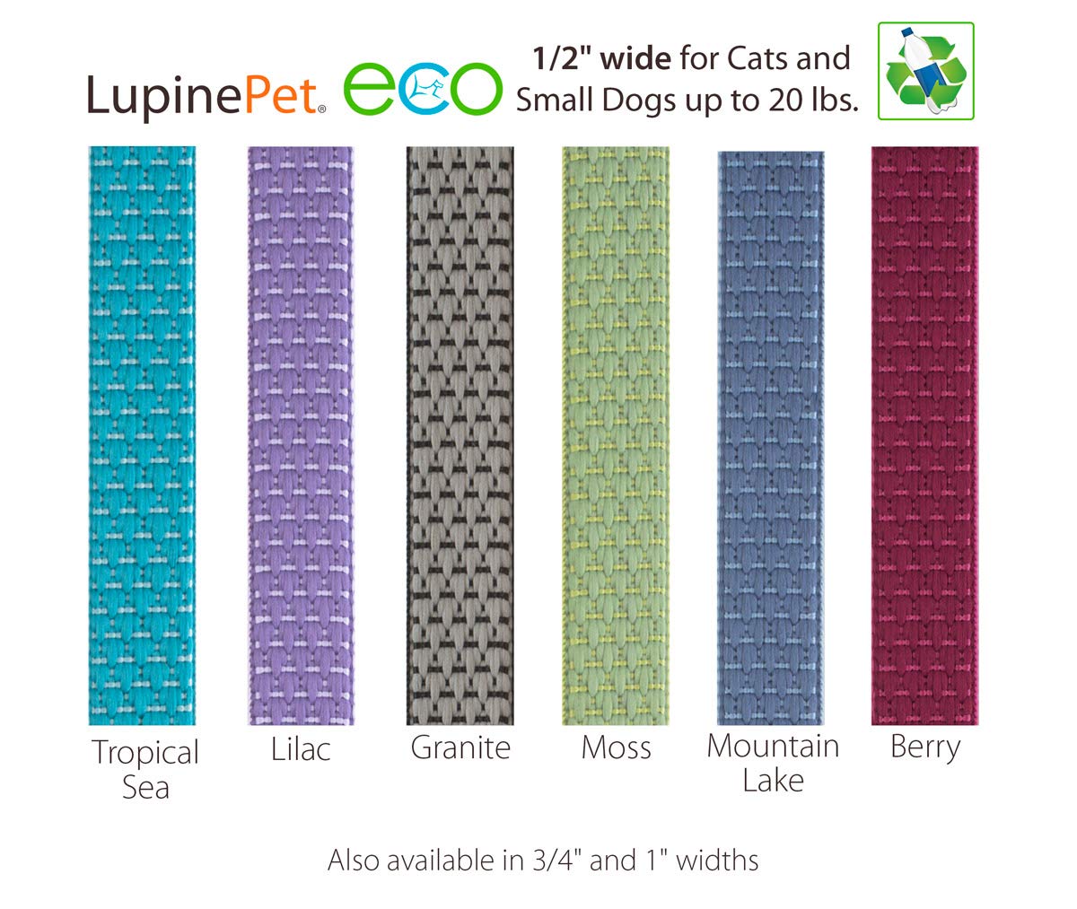 Breakaway Cat Collar By Lupine Eco Collection 1/2'' Wide Mountain Lake Adjusts 8-12''